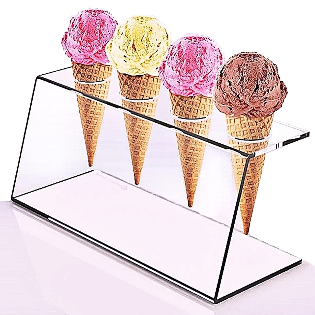 Elegant Creations 4 Holes Ice Cream Cone Holder Stand
