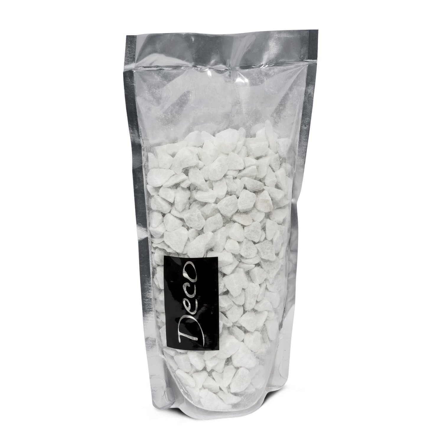 Decorative gravel chippings, 0,5 kg in white colour
