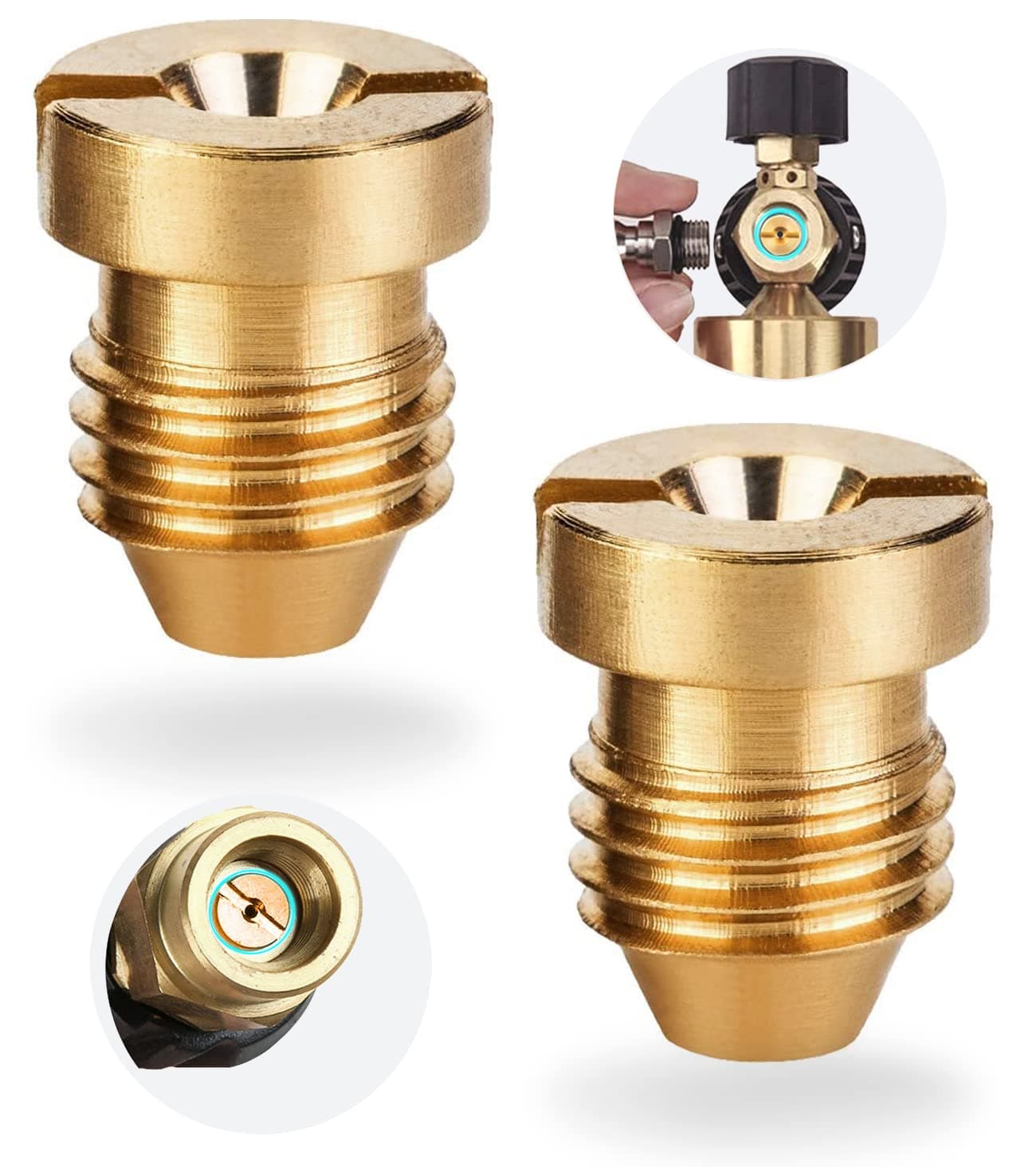 1.1 mm Orifice for Foam Cannon, Universal 1.1 Orifice Foam Cannon for Snow Foam Lance, Brass Foam Cannons Orifices 1.1mm Nozzle Tips for Pressure Washer Snow Foam Lance Parts, 3000 PSI (2 Pack)