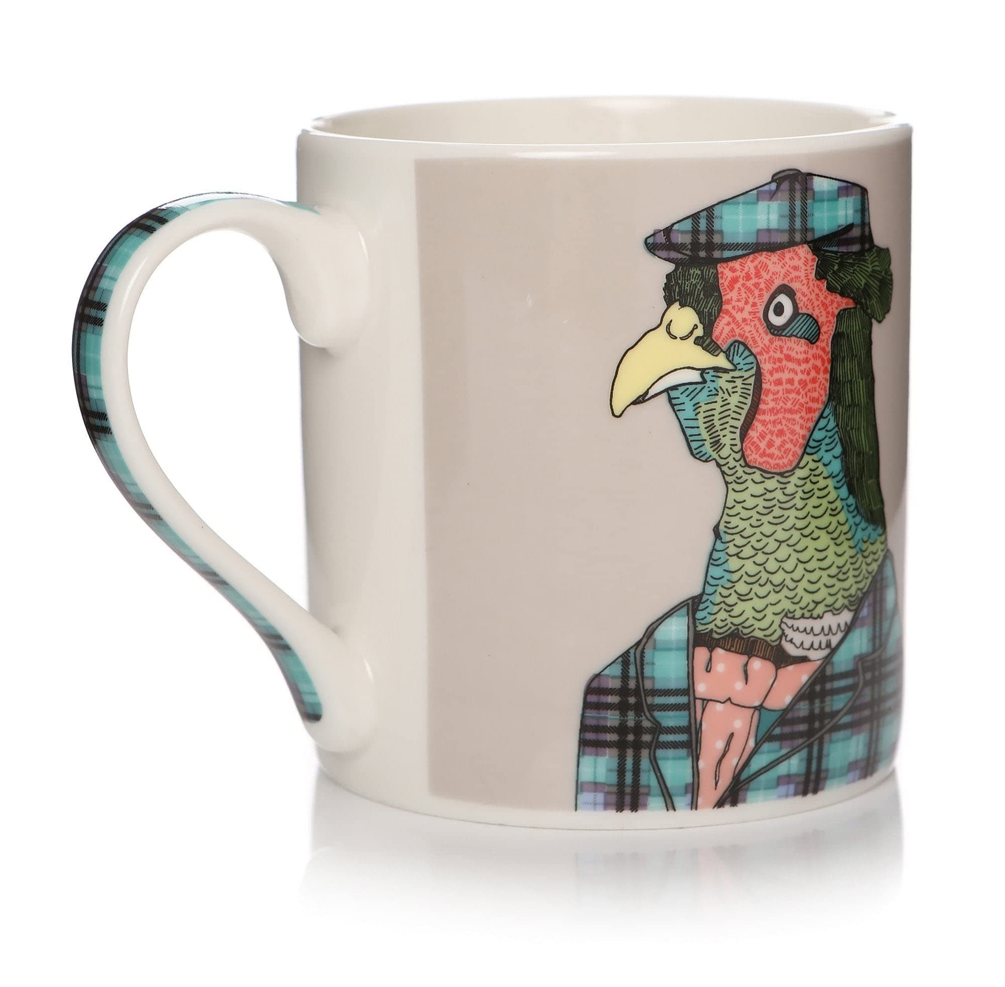 Casey Rogers Country Folk Pheasant Design Bone China Mug