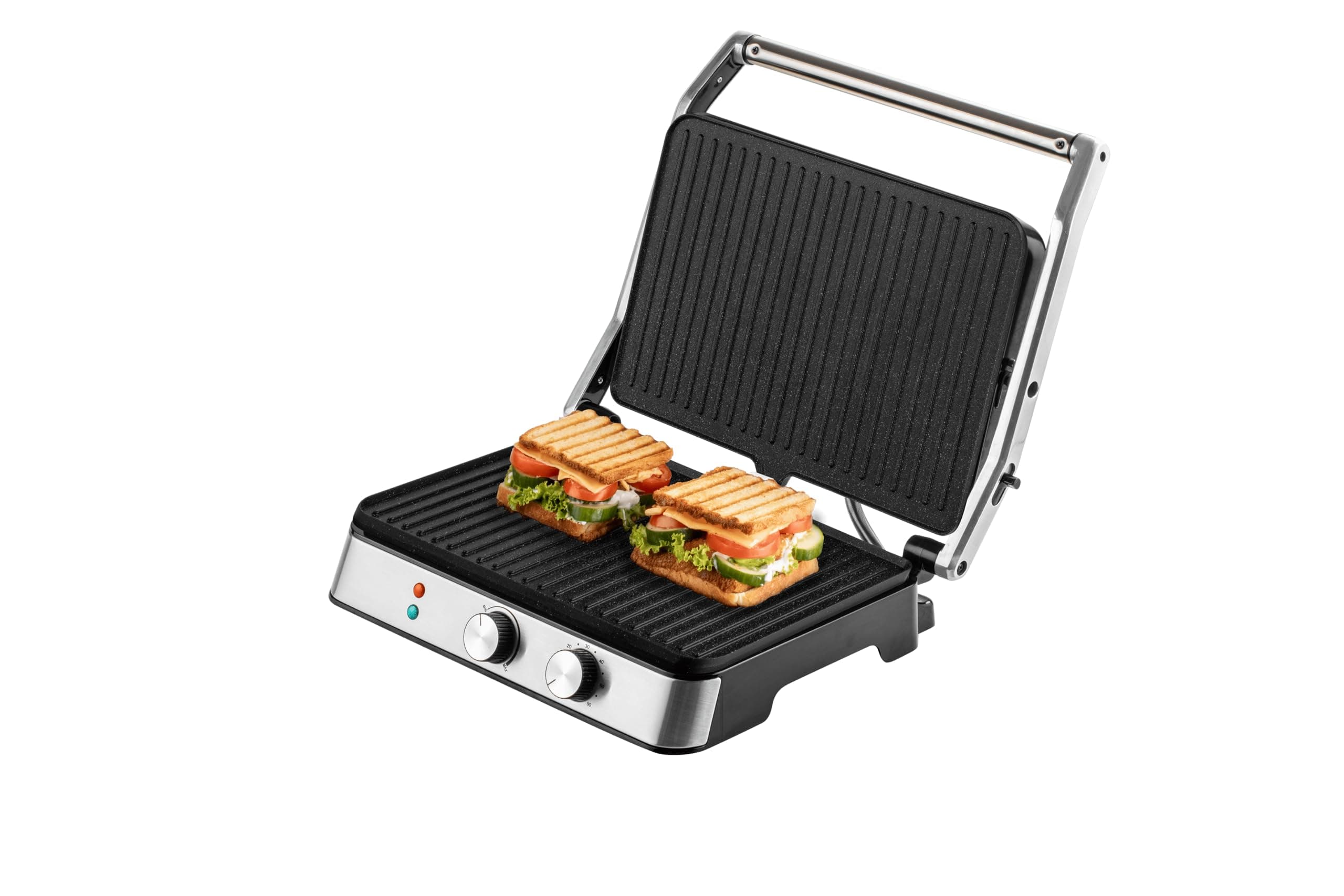RST2006CG 2000W Grillmaster 180° 6-Slice Electric Grill Sandwich Maker|Full Flat Toaster Griller|Adjustable Temperature & Timer|Drip Tray,Ready-To-Cook Indicator|2-Year Warranty,Black