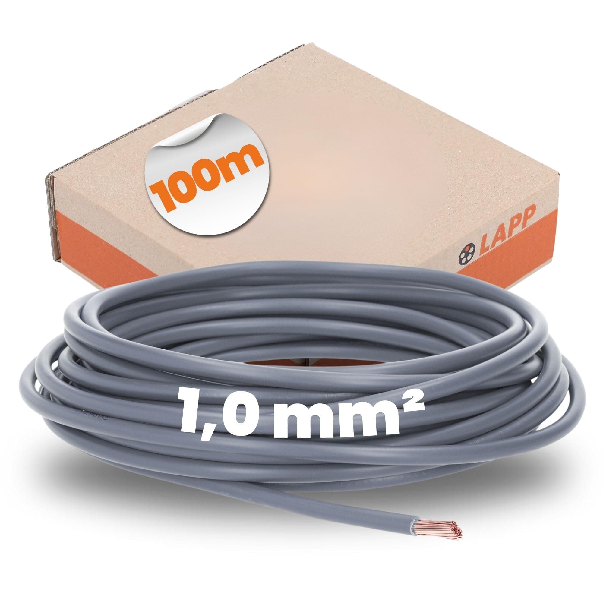 Lapp 4510063 PVC Single Wire H05V-K 1.0 mm² Grey 100 m