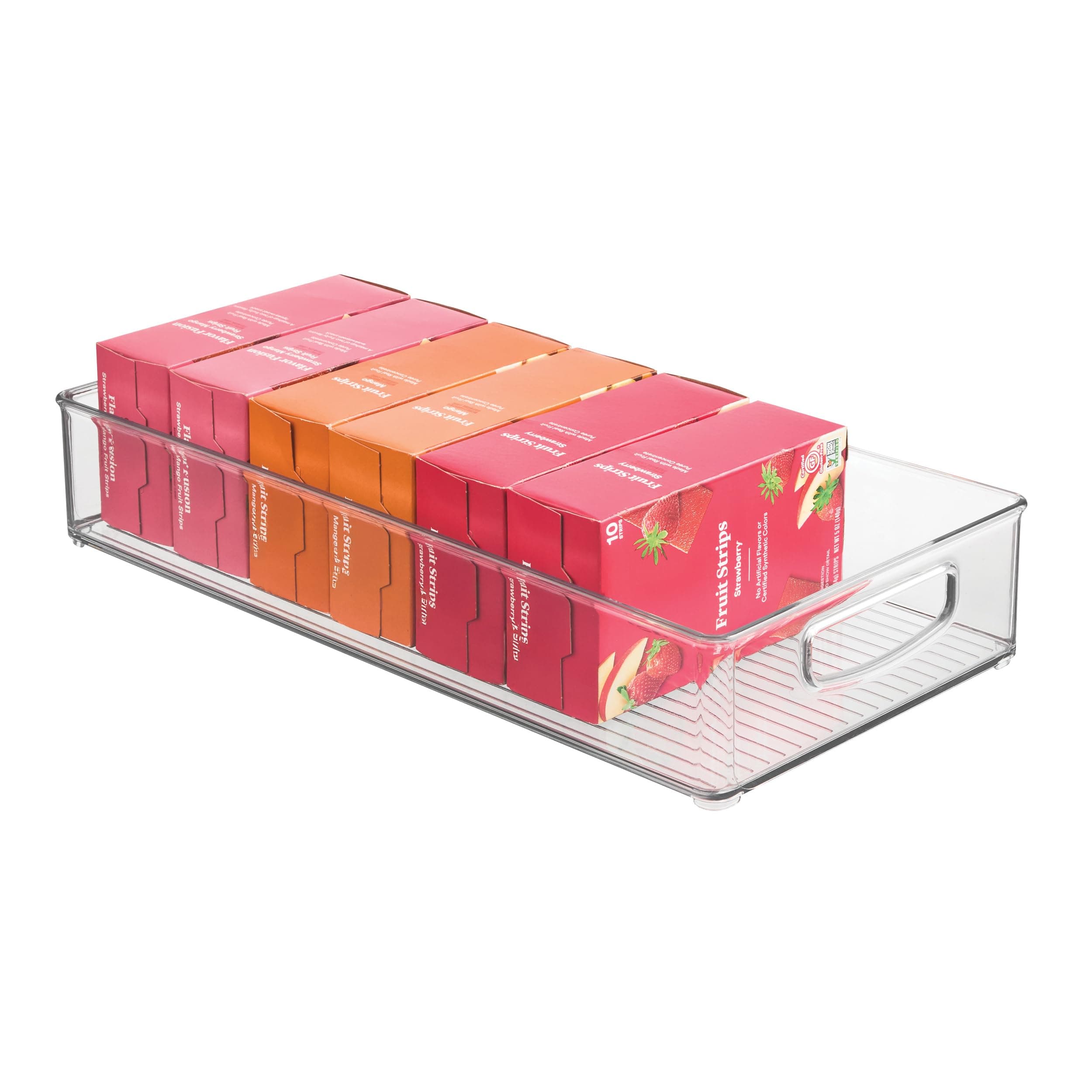 iDesign Stackable Clear Plastic Extra Long Pantry Organizers and Cabinet Storage Bins for Kitchen