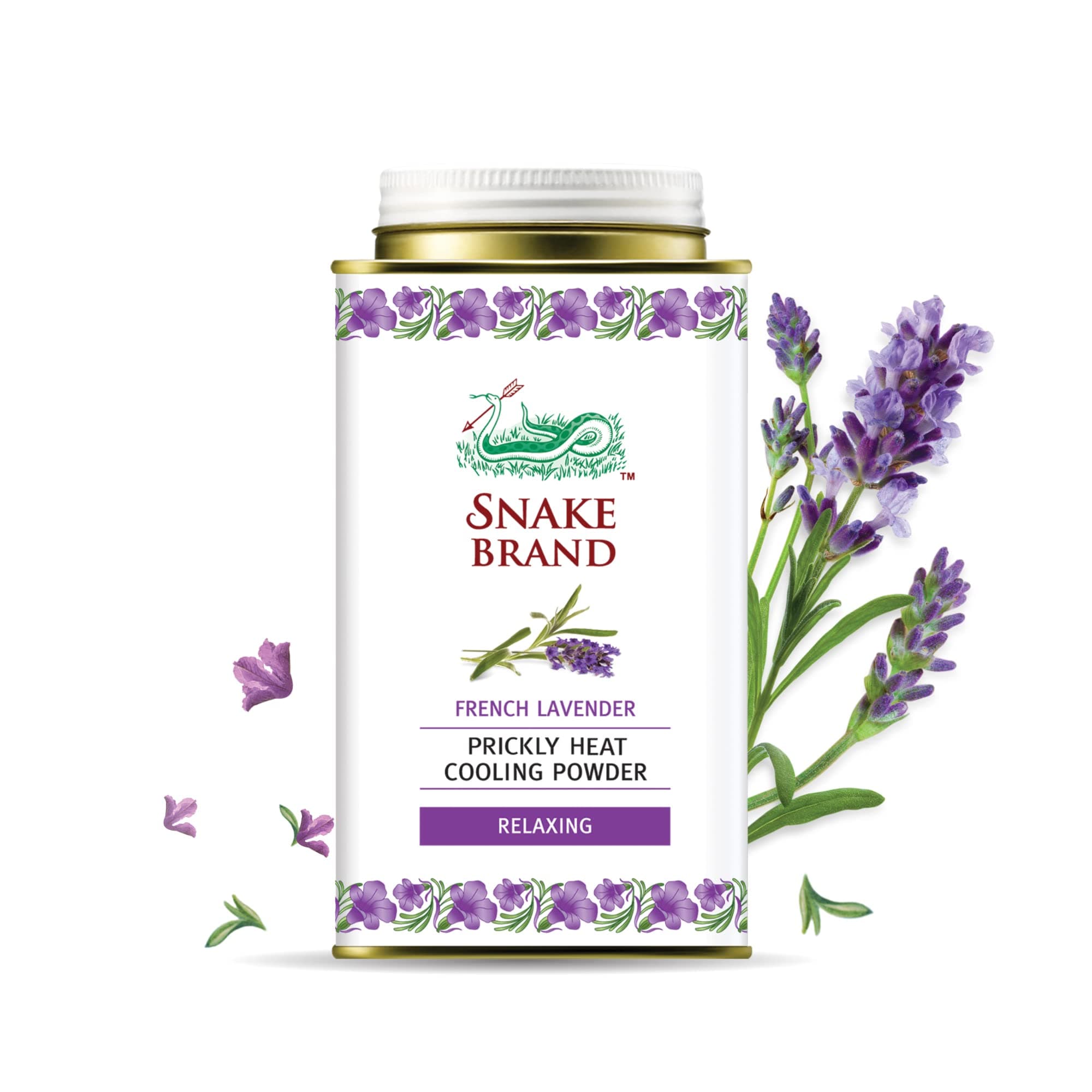 Snake Brand Prickly Heat Powder Relaxing Lavender 140g