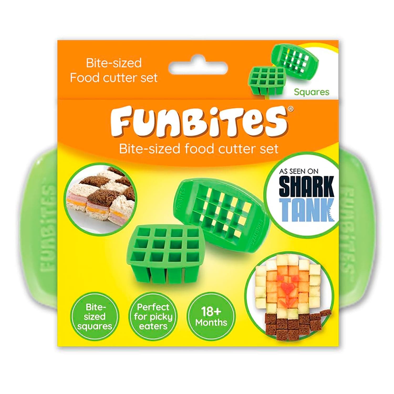FunBites Shaped Food Cutter, Green Square