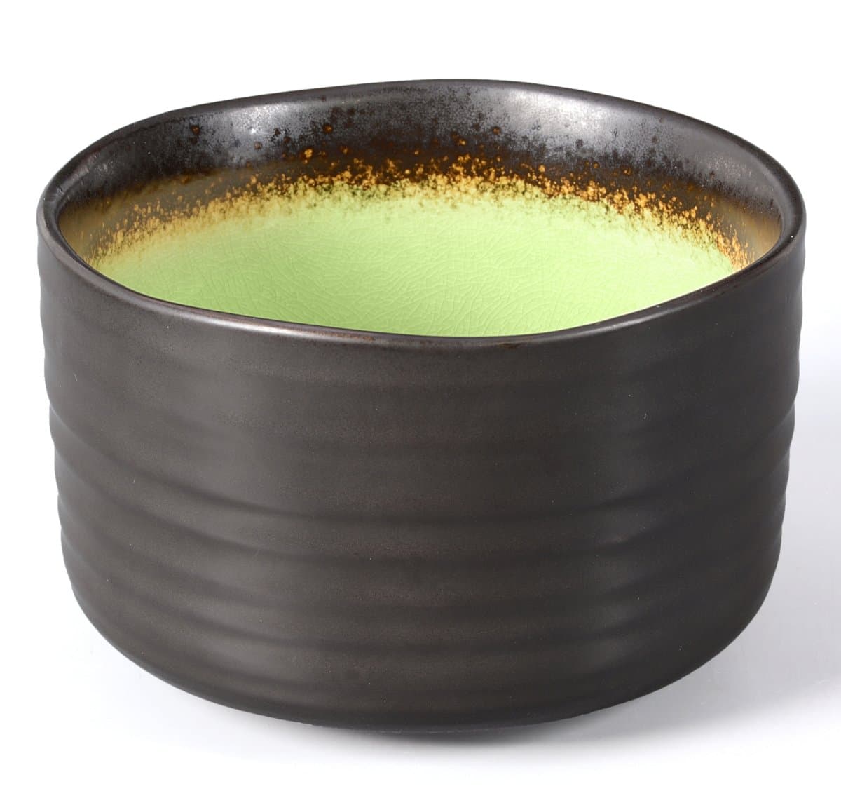 Aricola Matcha bowl tea cup 500ML Cracked Pattern, Anthracite/Green