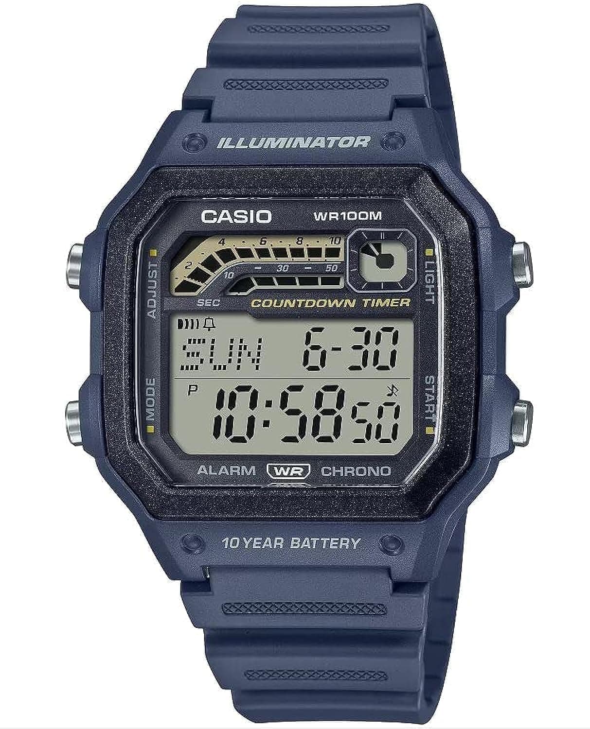 Casio WS1600H Series | Men’s Watch | Sports Design | Stopwatch | Countdown Timer | LED Light with Afterglow | 100M WR | Daily Alarm | Auto Calendar | World Time | 10 Year Battery