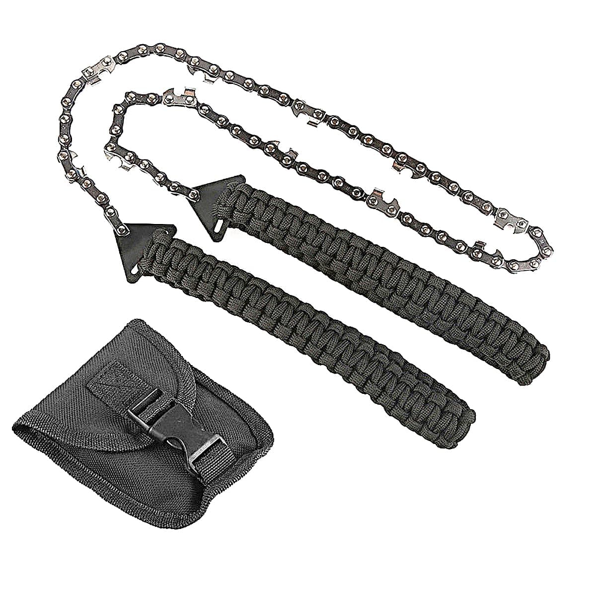 Pocket Chainsaw with Paracord Handle 24inch 11teeth Rope Saw Hand Saw Emergency Outdoor Survival Gear Folding Chain Wire Fast Wood & Tree Cutting Best for Camping Backpacking Hiking Hunting