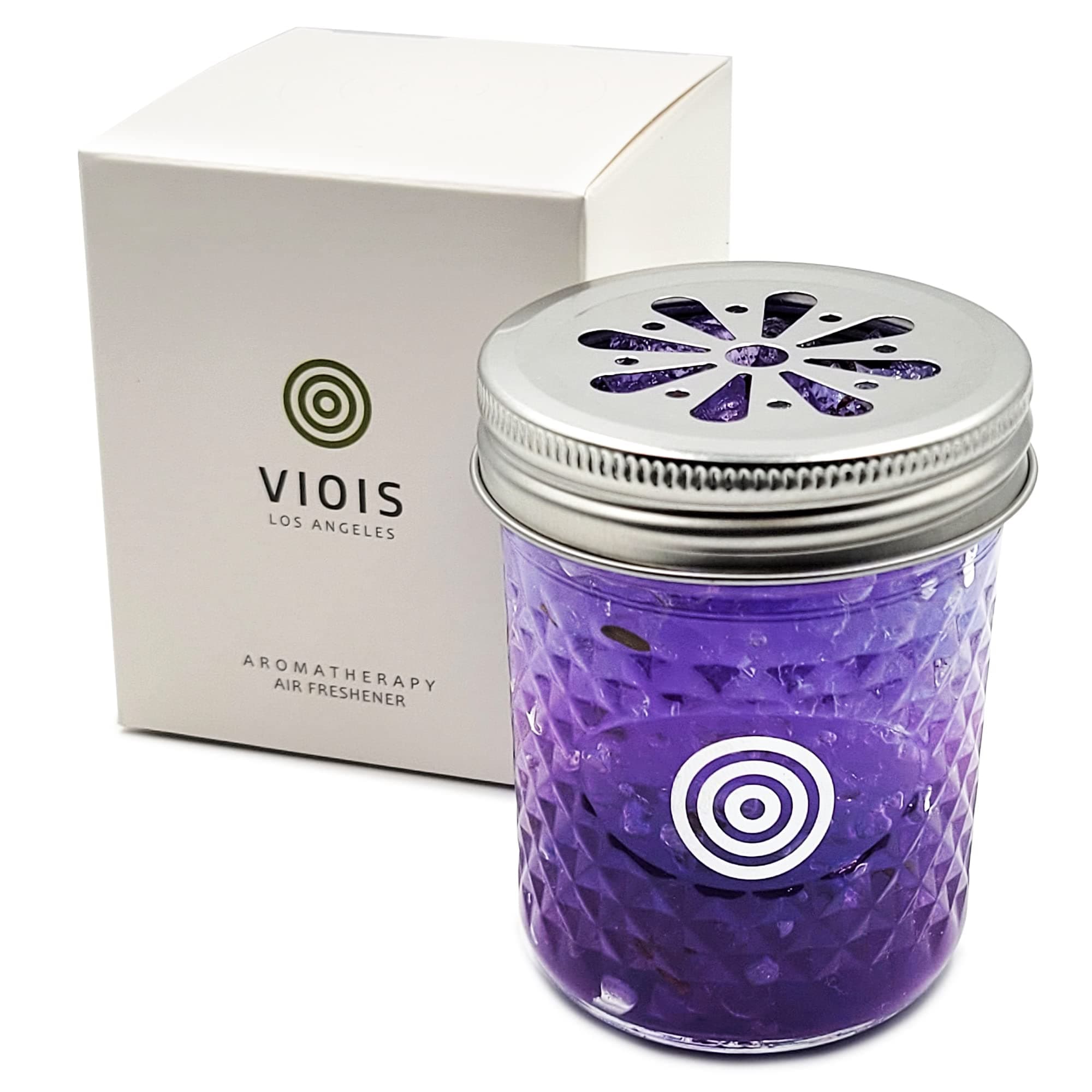 VIOISLavender Aromatherapy Car Air Freshener(Gel Type). Handcrafted Natural Air Freshener for Car and Small room. Chemical Free & Non Toxic. Ball Mason 4 ounce (113g) jar.