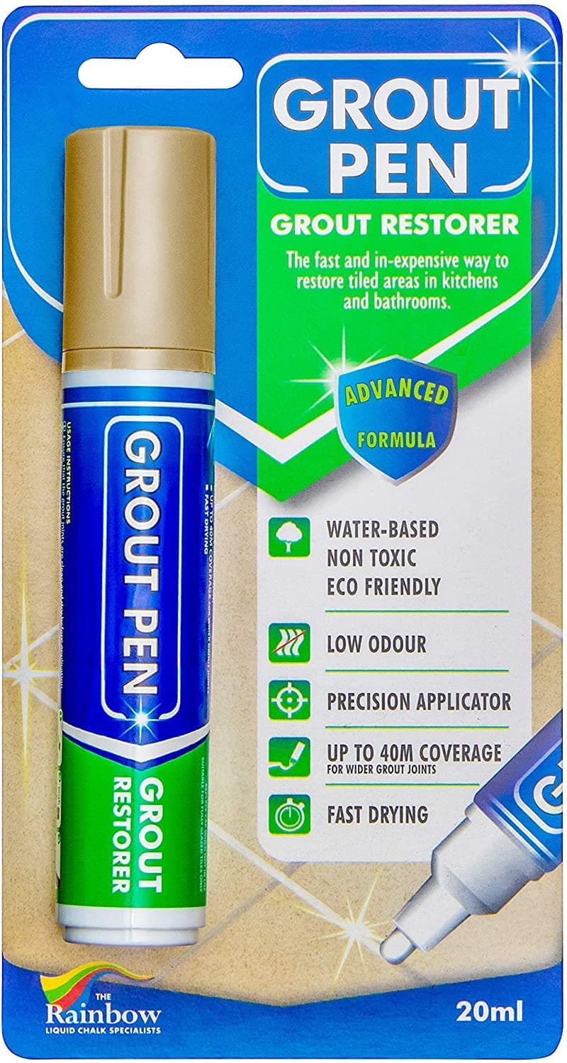 Large Grout Pen Beige - Revives & Restores Stained Tile Grout Leaving a Clean Fresh Look