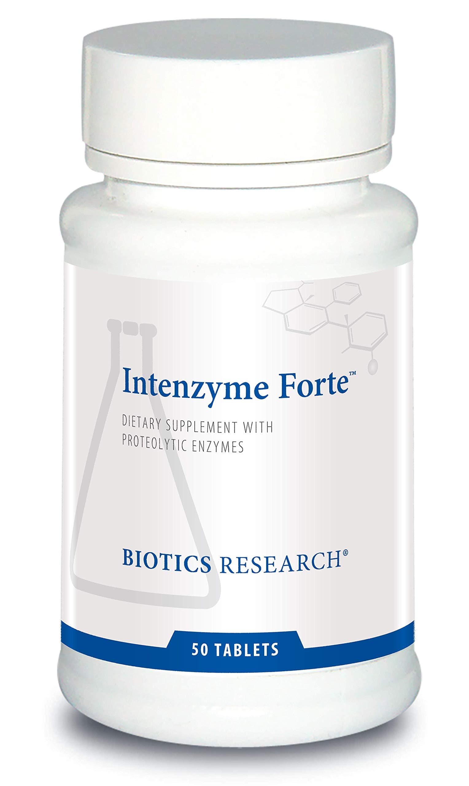 Intenzyme Forte™ Proteolytic Pancreatic Enzymes, Pancreatin, Bromelain, Papain, Lipase, Amylase–Supplement Supports Healthy Protein Digestion–Immune & Circulatory Function 50 Tablets