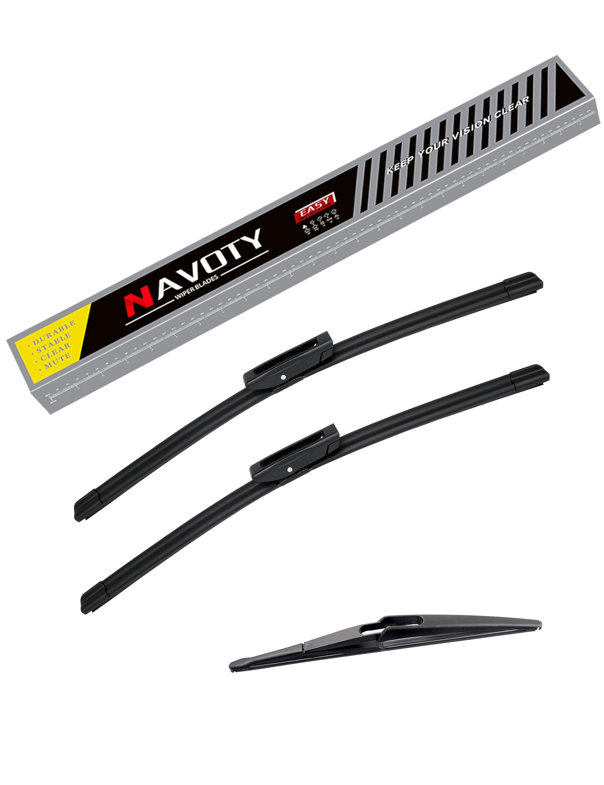 NAVOTY 3 Factory Wiper Blades Replacement for Mini Cooper 2013 Original Equipment Windshield Wiper Blades Set -19"+18" +10"(Set of 3)