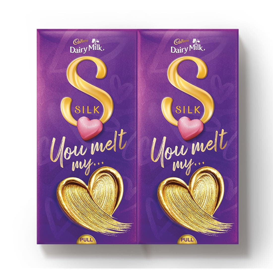 Cadbury Dairy Milk Silk Valentine's Heart Blush Chocolate Bar Gift Pack, 250 g (Pack of 2)