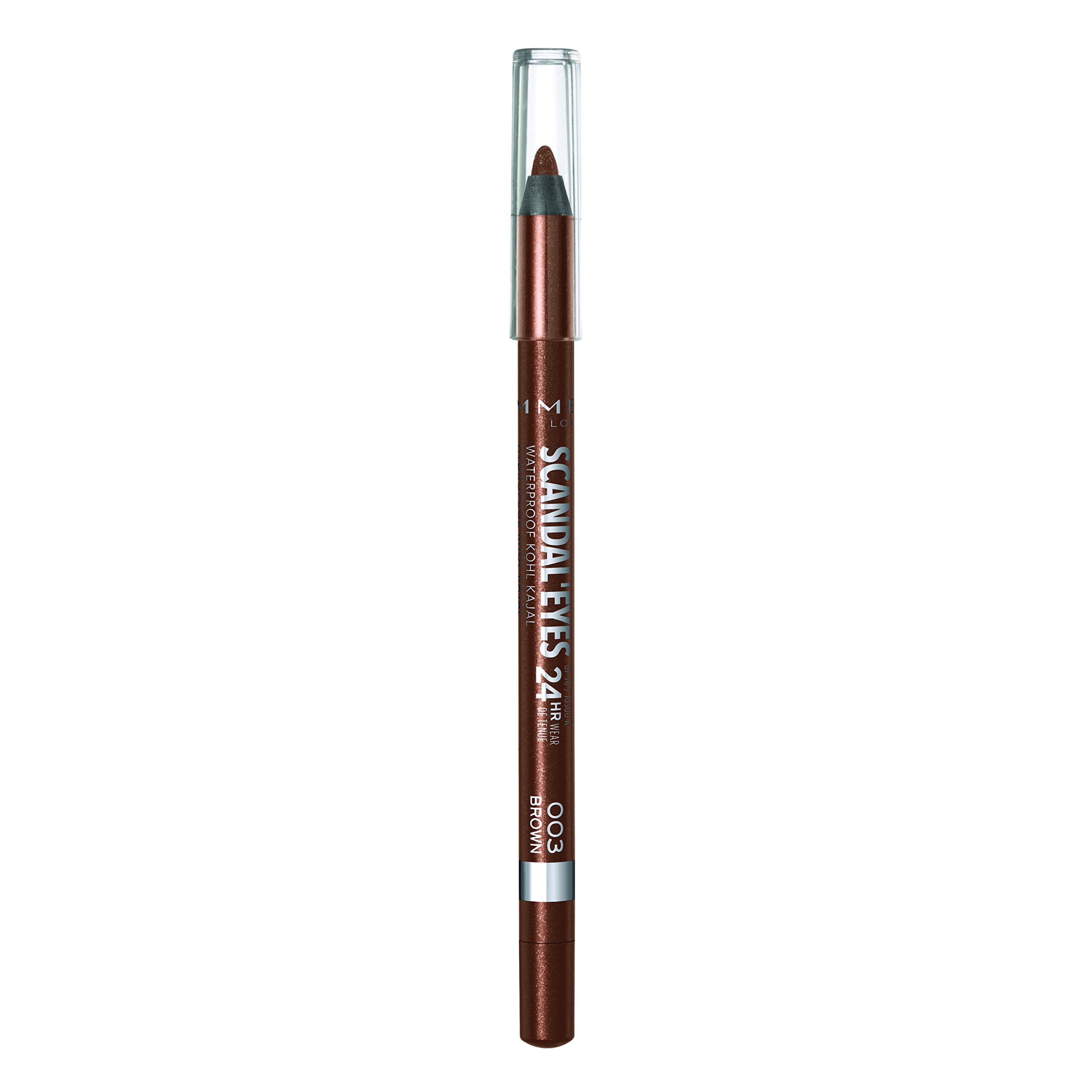Rimmel London Scandaleyes Waterproof Gel Pencil Eyeliner, Long-Wearing, Ultra-Smooth, Smudge-Proof, 003, Brown, 0.04oz