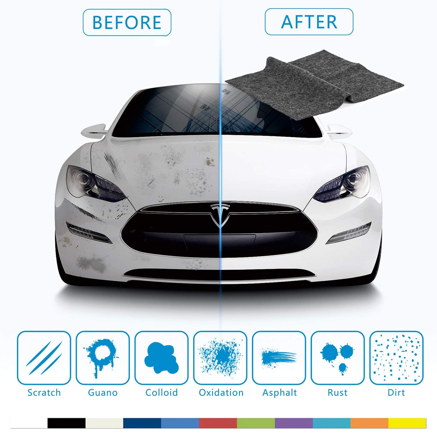 XQXA Nano-tech Scratch Remover, Car Smart Scratch Towel,Repair Paint Oxidation Fix Car Scratch Scuffs Remover Cloth for Cleaning Car Surface Scratch (1 Pack)