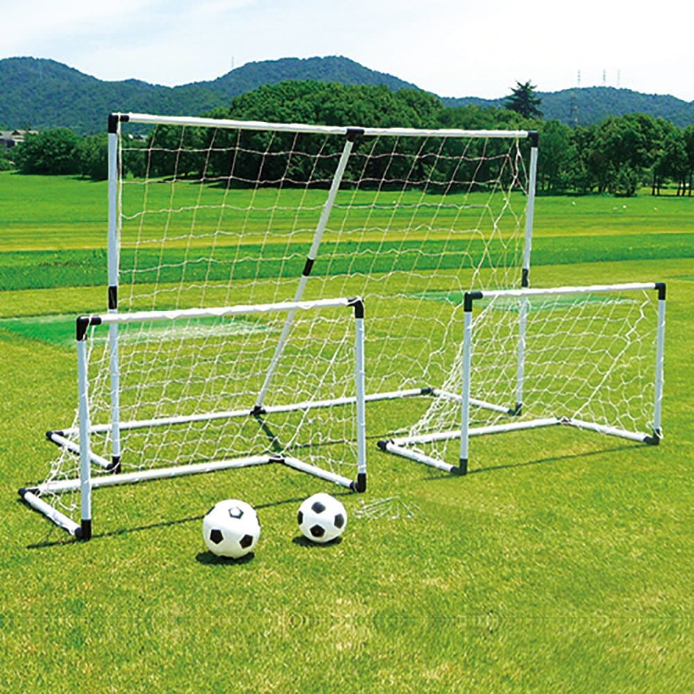 2-in-1 Soccer/Hockey Goals with Nets, Stakes and Carry Case