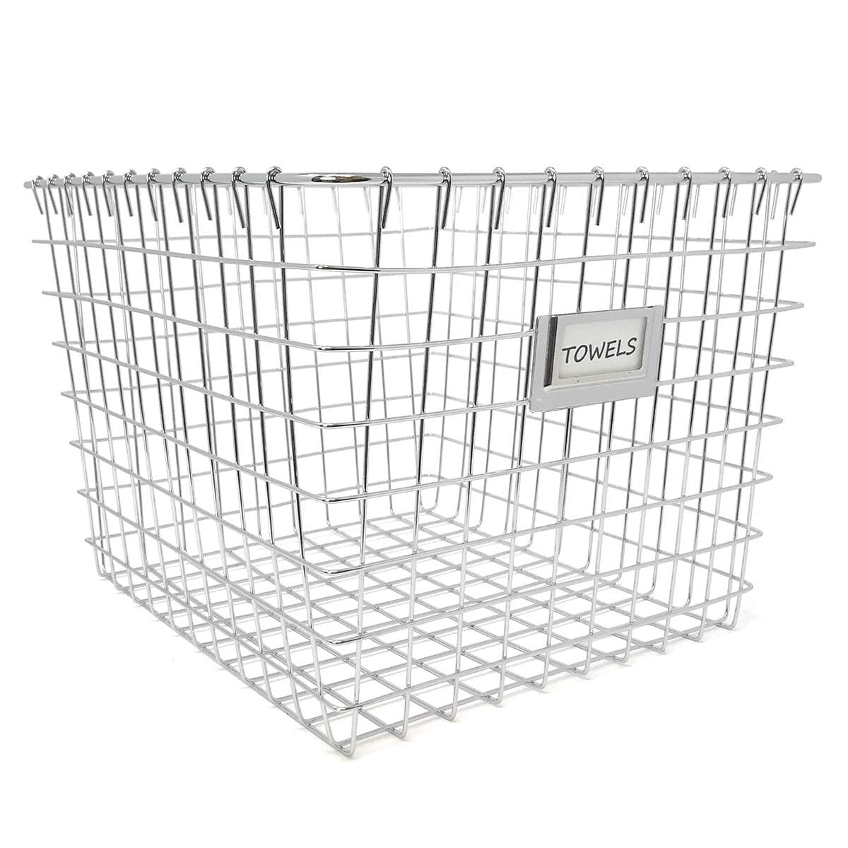 Clever Home Medium Open Wire Storage Basket 13L x 8.75W x 8H in. (Silver Chrome)
