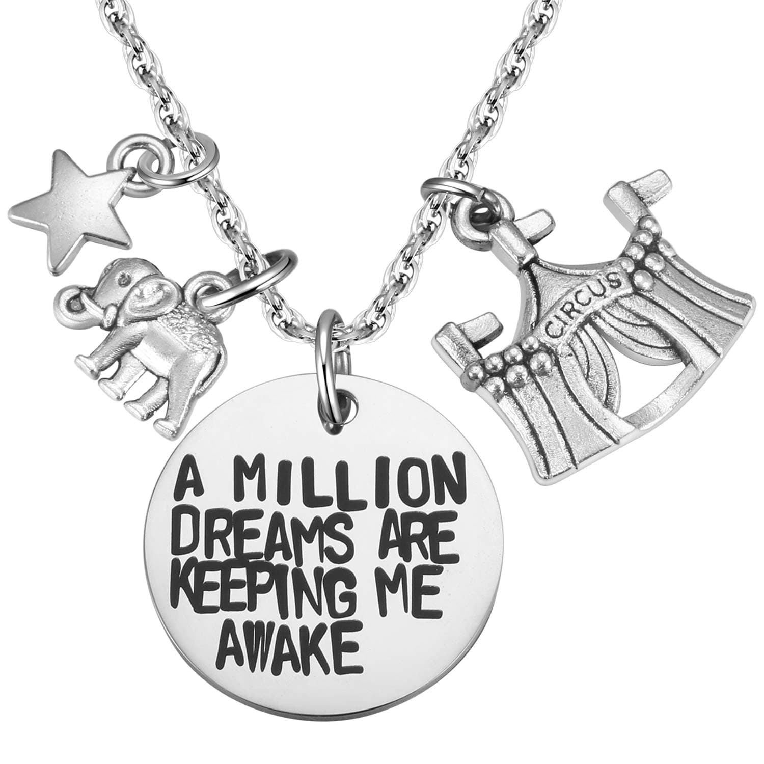 MIXJOYRalukiia MIXJOY The Greatest Showman Inspired a Million Dreams are Keeping Me Awake Necklace