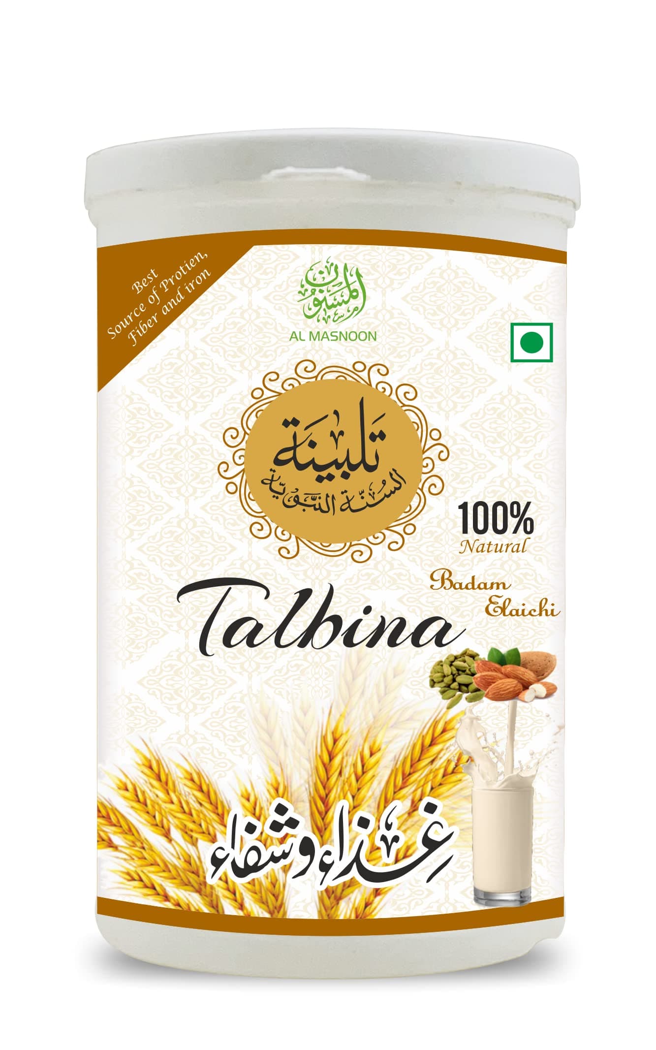 Talbina (with badam elaichi) Instant Mix 300 gms/Talbeena Badam Elaichi/A Healthy & Sunnah Protein Powder & Immunity Booster for all Age Group