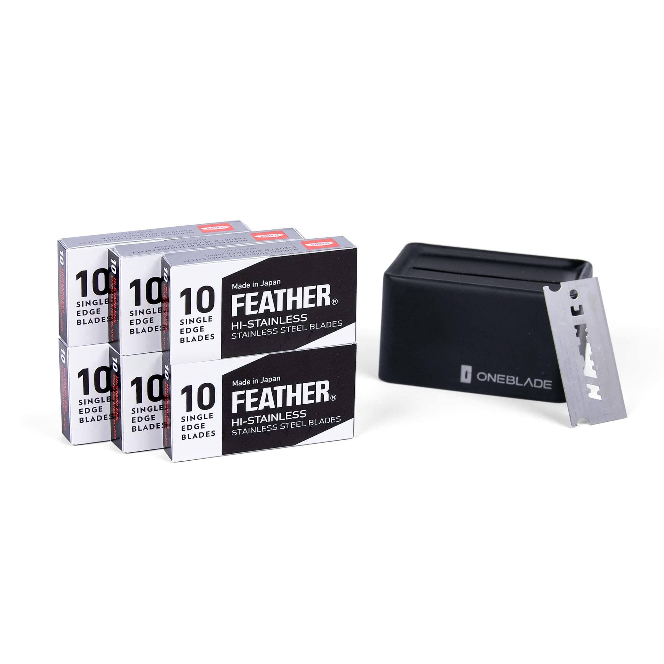 Feather FHS-10 Single Edge Razor Blades (60 Count) with Disposal Bank