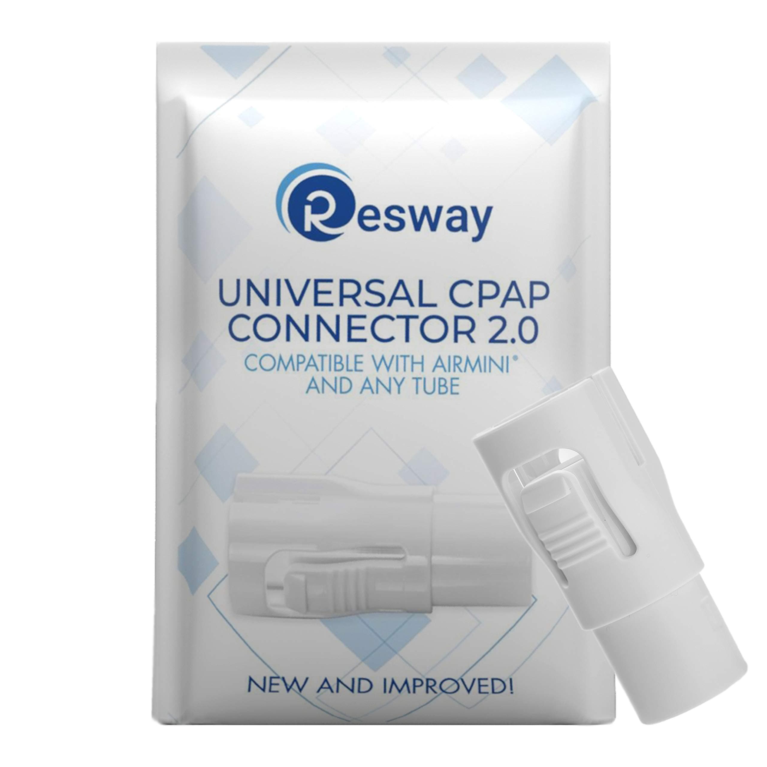 Resway Portable Universal Connector 2.0 | Airmini Adapter | Tubing and Mask Travel Adapter | Travel Accessory - Universal Connector Compatible with ResMed Airmini and Any Tube