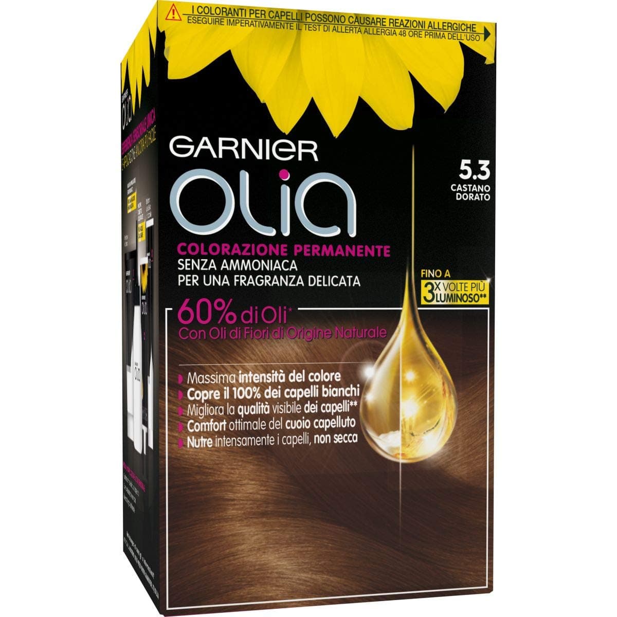 Garnier Olia permanent colouring and bleaching 5.3 Castano Dorato