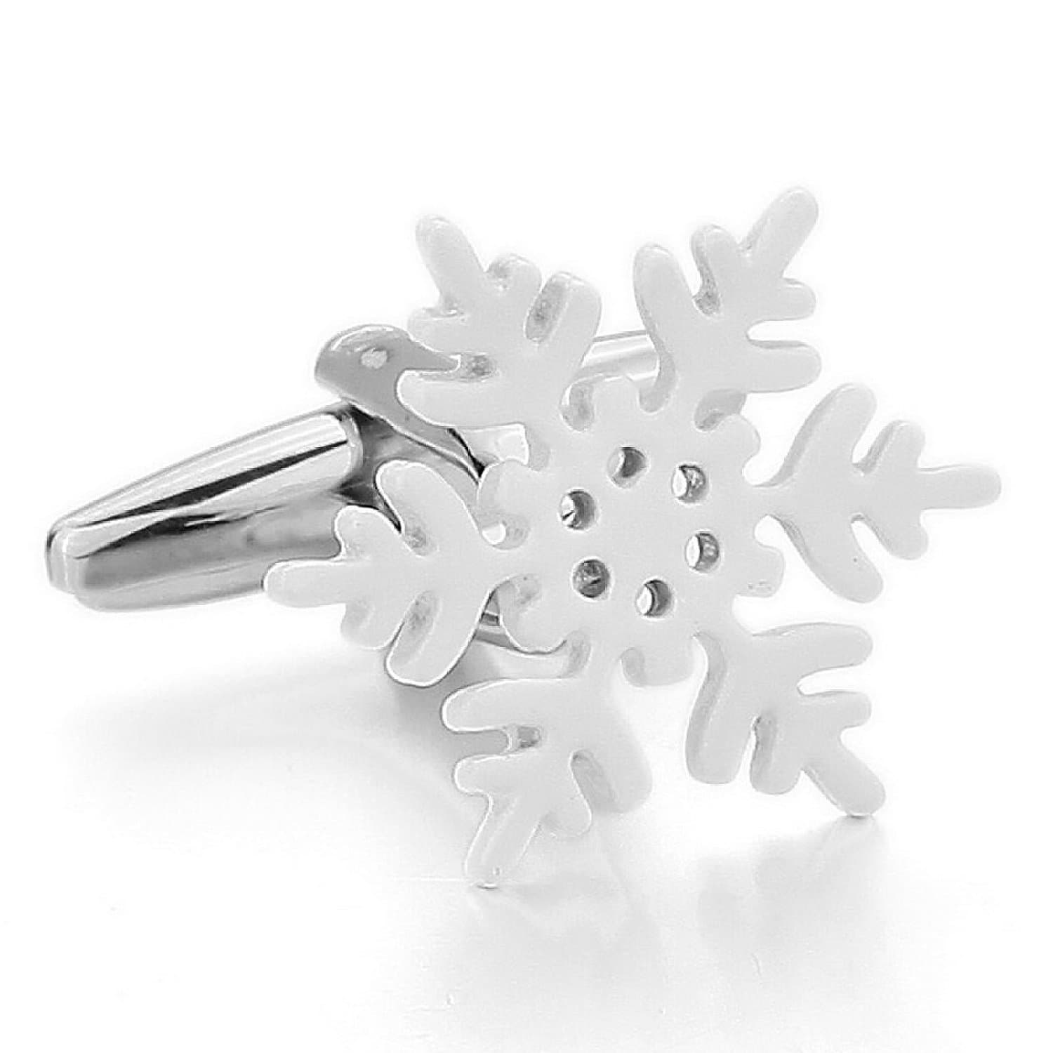 Kalendone Cuff Buttons Cufflinks White Snowflake Shirt Cufflinks Wedding Cufflinks Sleeve Button Unique Cuff Links for Men