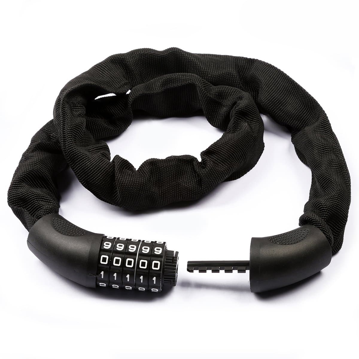 Bike Lock 3.2ft Bicycle Chain Lock 5-Digit Resettable Combination Anti-Theft Bicycle Lock High Safety and Flexible Keyless Password Lock for Bike, Door, Fence, Gate, 1.45lb, Black