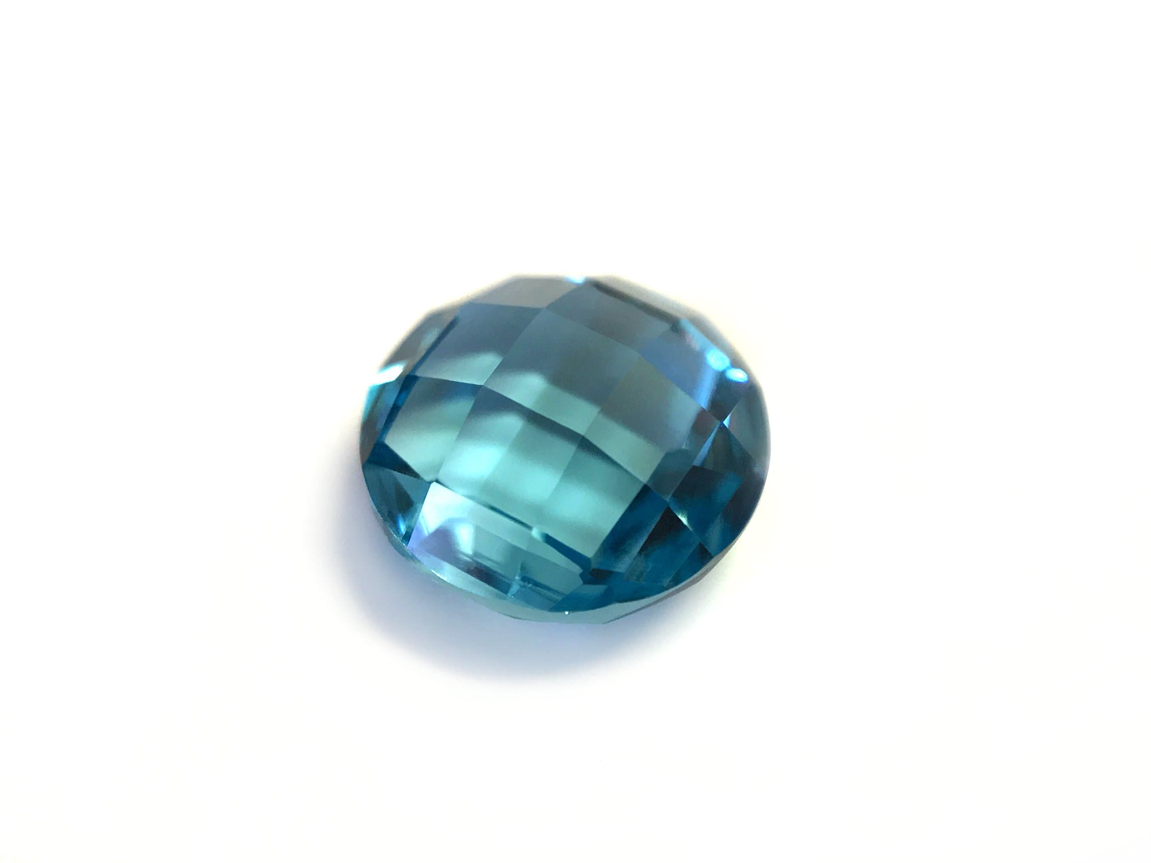 Tourmaline Paraiba Blue-Green #110/3. Briolette Round 8mm. 2ct. SIAMITE Created Gemstone US@GEMS
