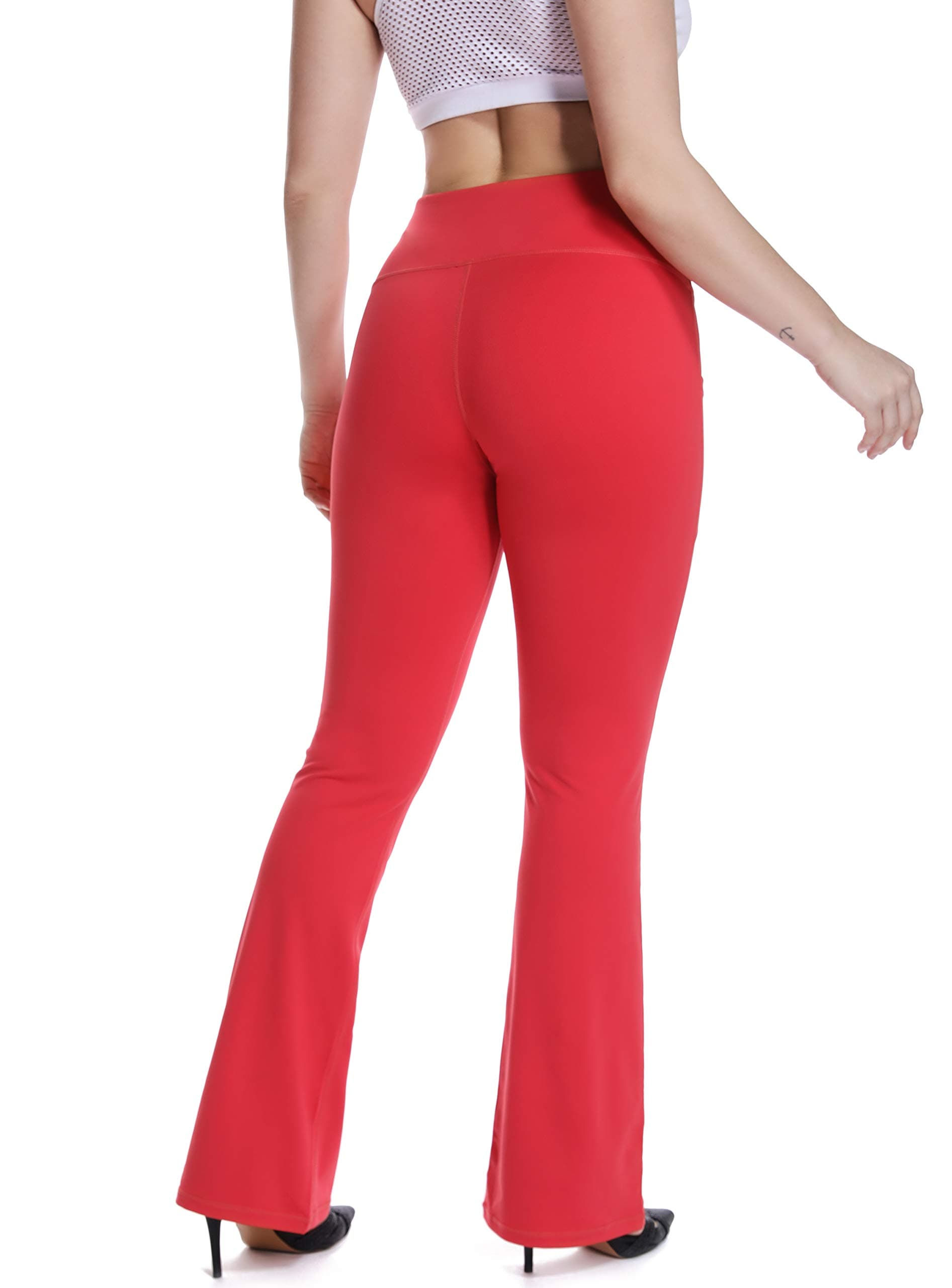 YOHOYOHA Plus Size Dress Yoga Pants High Waisted Stretch Bootcut Flared Leg Pants for Workout Work XL 2X 3X 4X