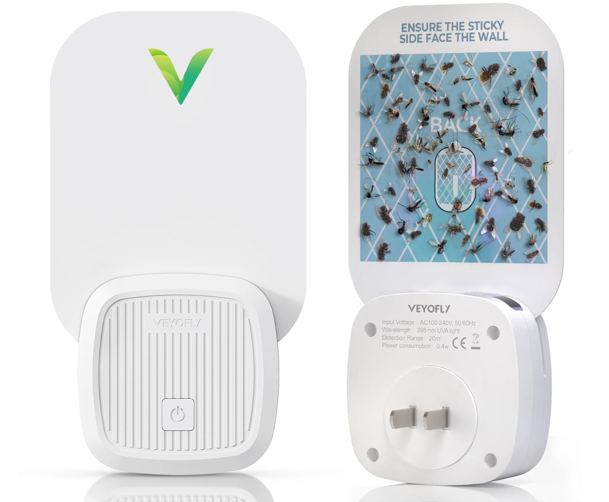 VEYOFLY Flying Insect Trap, Insect Catcher, Indoor Fly Trap, Indoor Flea Trap, Safer Home, Fruit Fly Traps for Indoors, gnat Killer Indoor, Bug Killer, Insect Killer, Zevo (1- Pack Device)