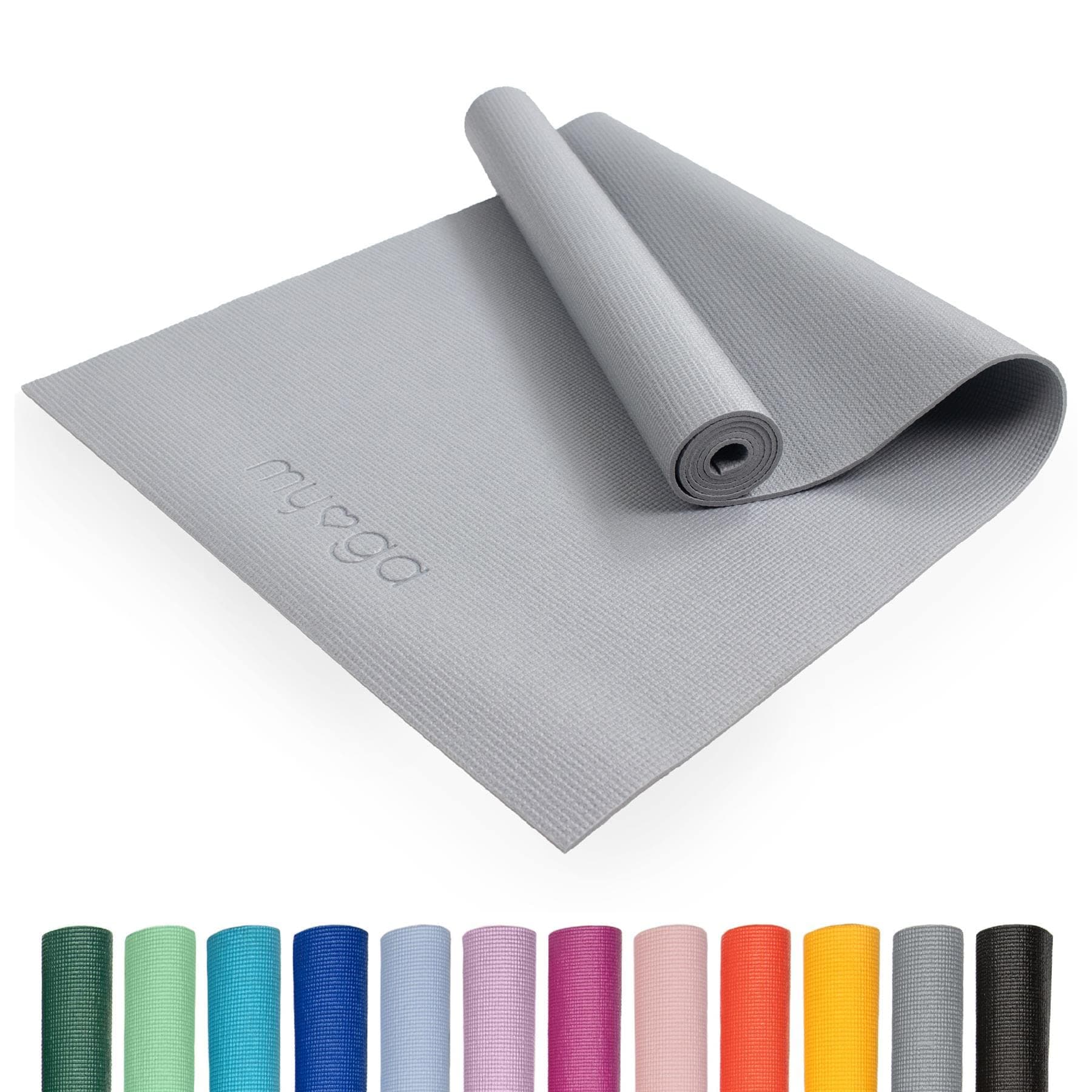 MygaYoga Mat - Non-Slip Exercise Mat for Yoga, Pilates, Meditation & Fitness - Lightweight Yoga Mat for Travel - Multipurpose Mat for Men & Women for Home Gym & Studio - Choice of Colour