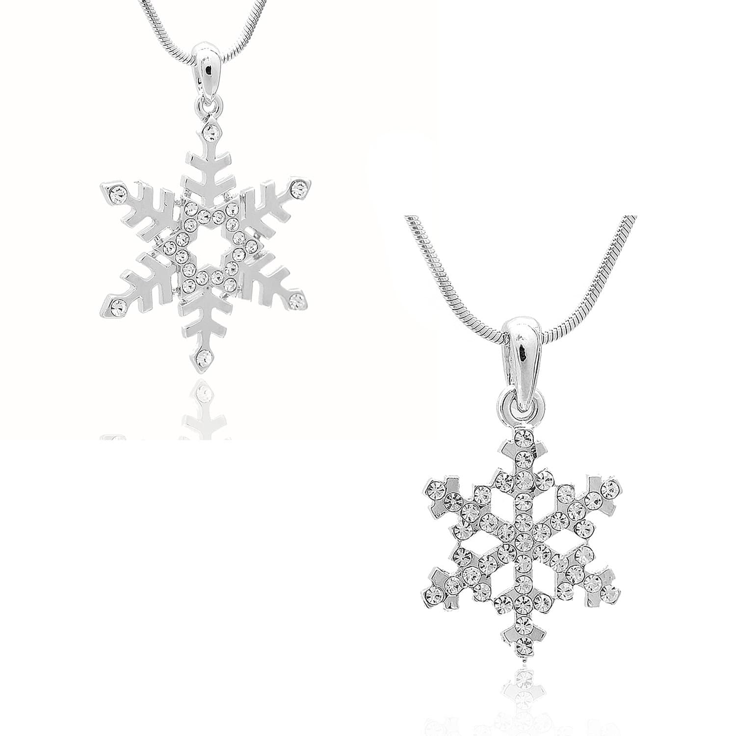 Silver Plated Crystal Snowflake Necklace