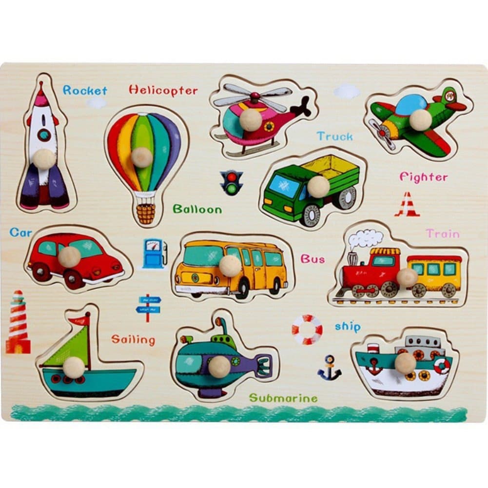 Yosemite Wooden Peg Puzzles Learning Educational Game Toy for Kids