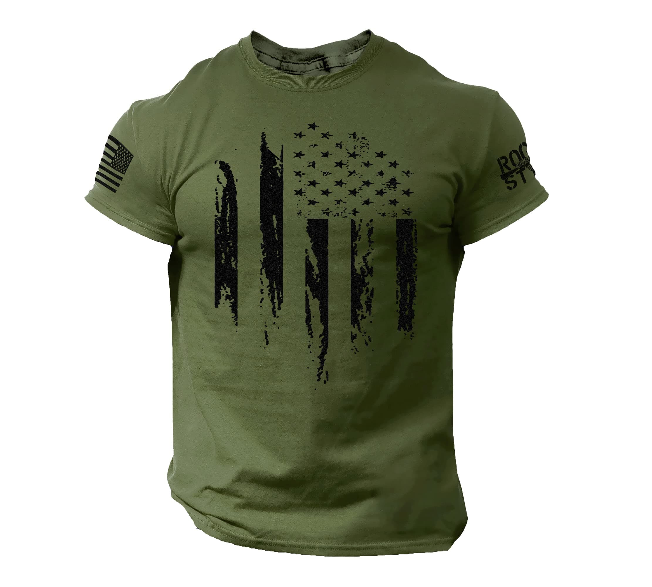 Rogue Style American Distressed Flag Men T Shirt – Patriotic Shirts for Men