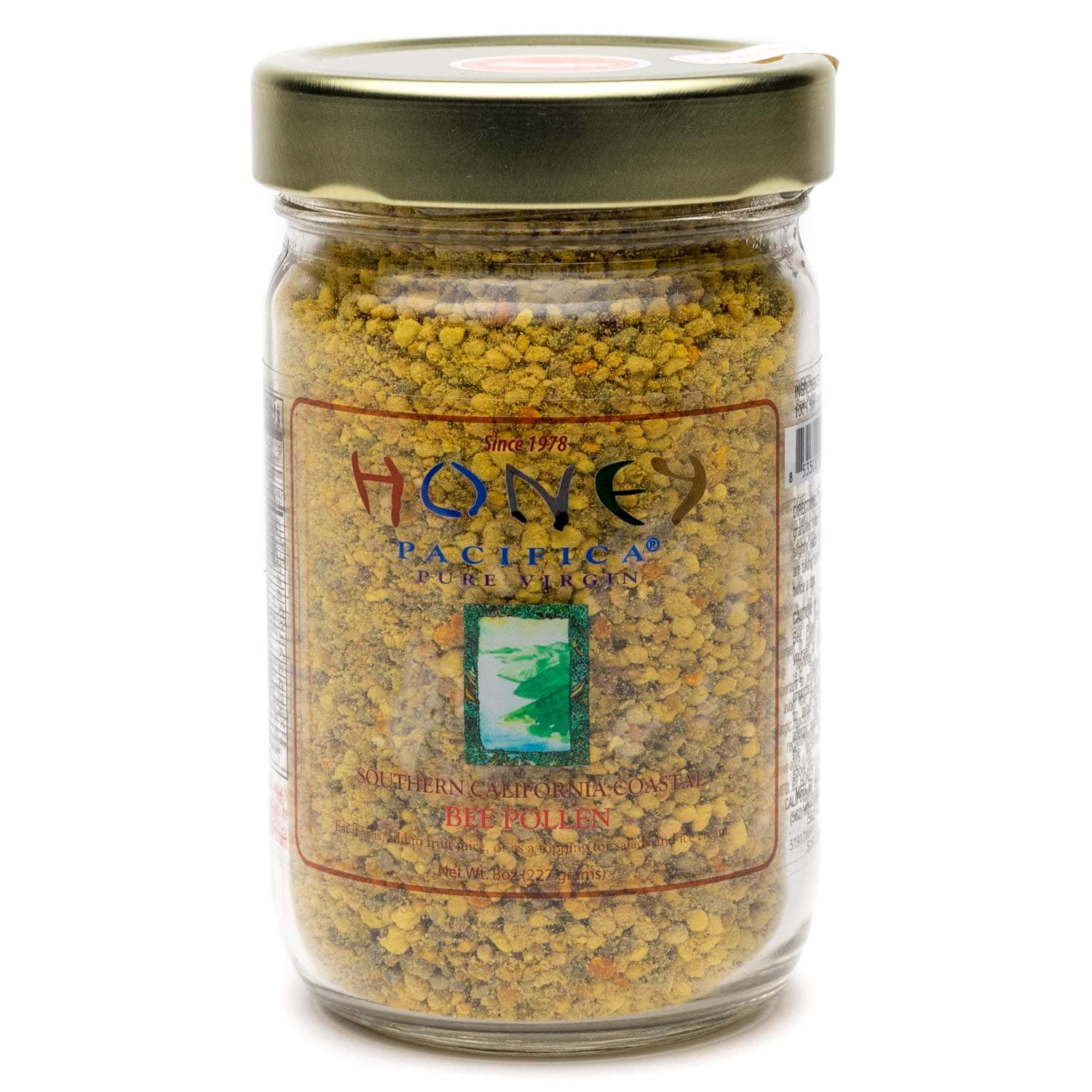 Natural Bee Pollen by Honey Pacifica - Fresh and Soft California Bee Pollen - 8oz Jar