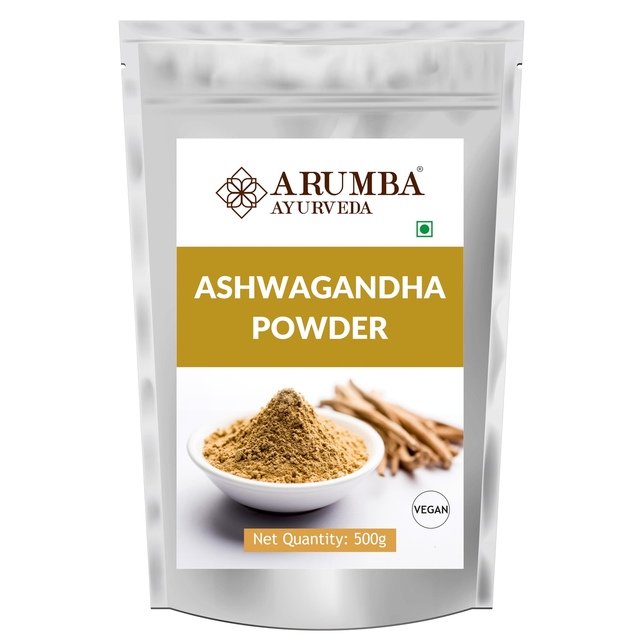 - Ashwagandha Churna Powder 500 grams, Made with 100% Natural Ashwagandha Root, Withania Somnifera, Indian Ginseng For Stress Relief, Overall wellness support