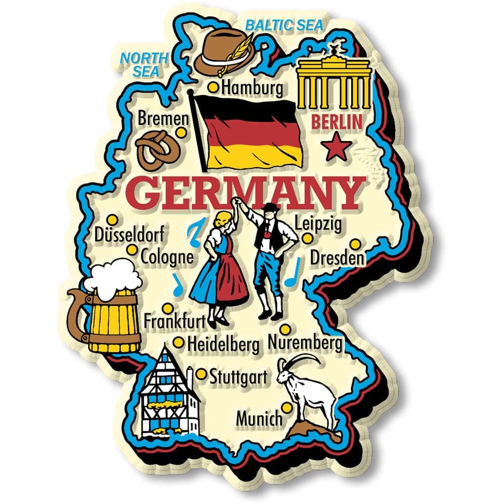 Germany Jumbo Country Magnet by Classic Magnets, Collectible Souvenirs Made in The USA