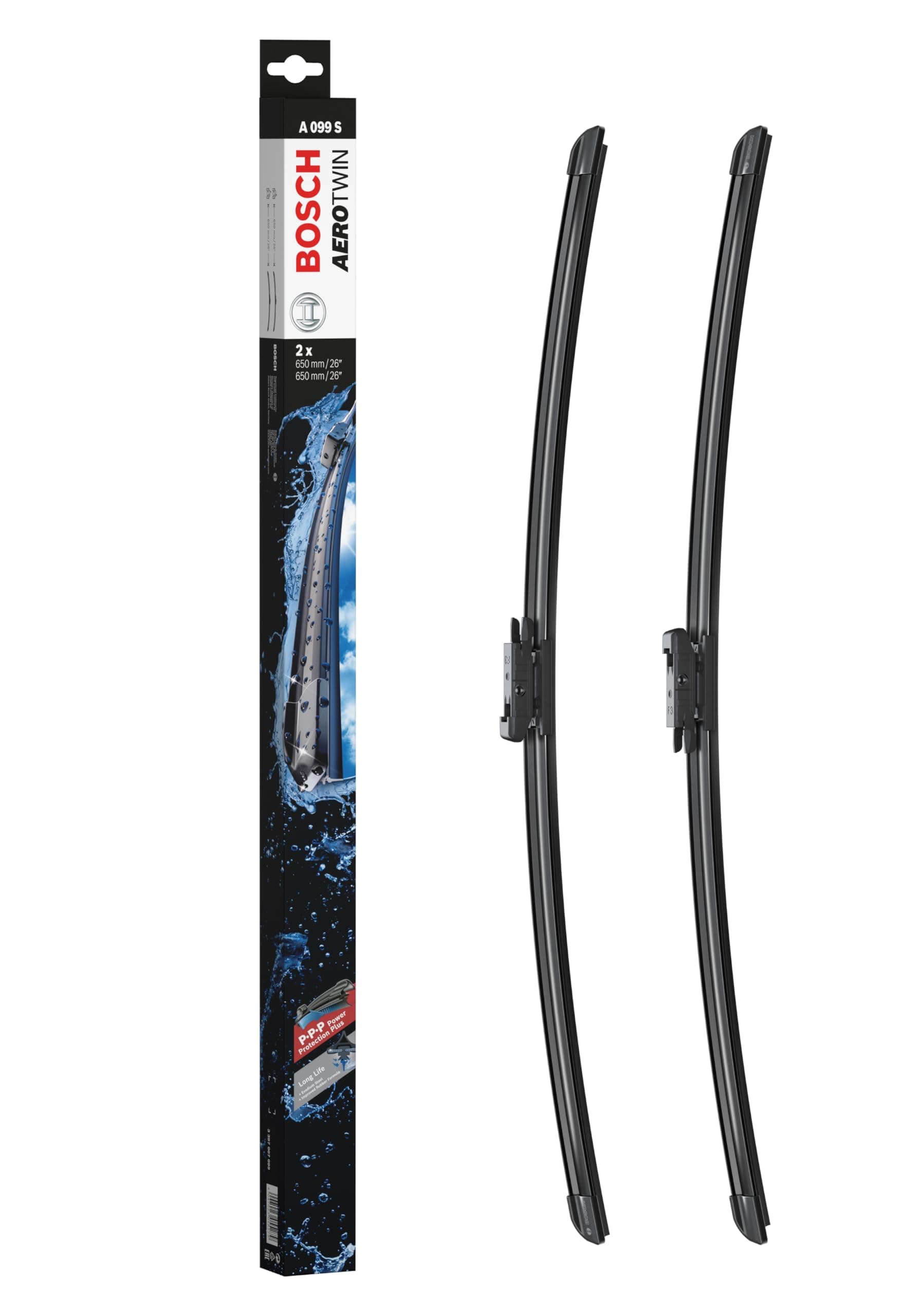 Bosch Wiper Blade Aerotwin A099S, Length: 650mm/650mm – Set of Front Wiper Blades