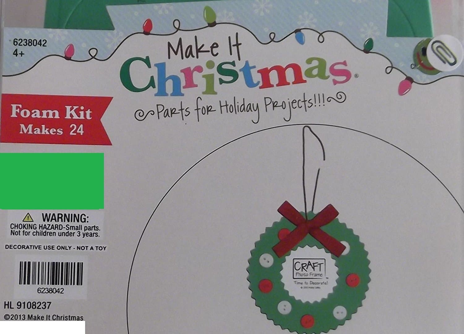 Foam Craft Christmas Wreath Photo Frame Ornament Project Kit... Makes 24 Ornaments