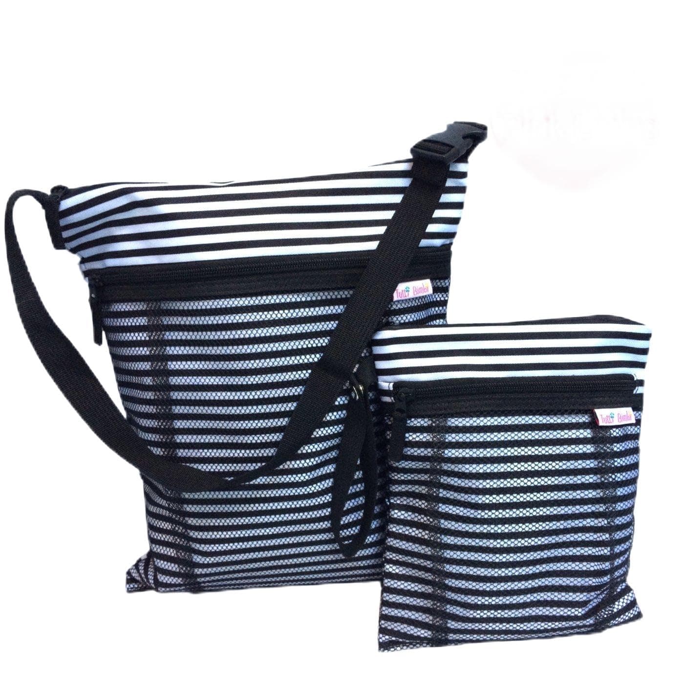 SALE Waterproof Wet and Dry Bag Duo Pack - Best for Cloth Diapering, Swimming, Potty Training - With Waterproof Seams, 2 Pockets and Handy Straps - Medium and Large (Raspberry Pink PUL pull-out liner)