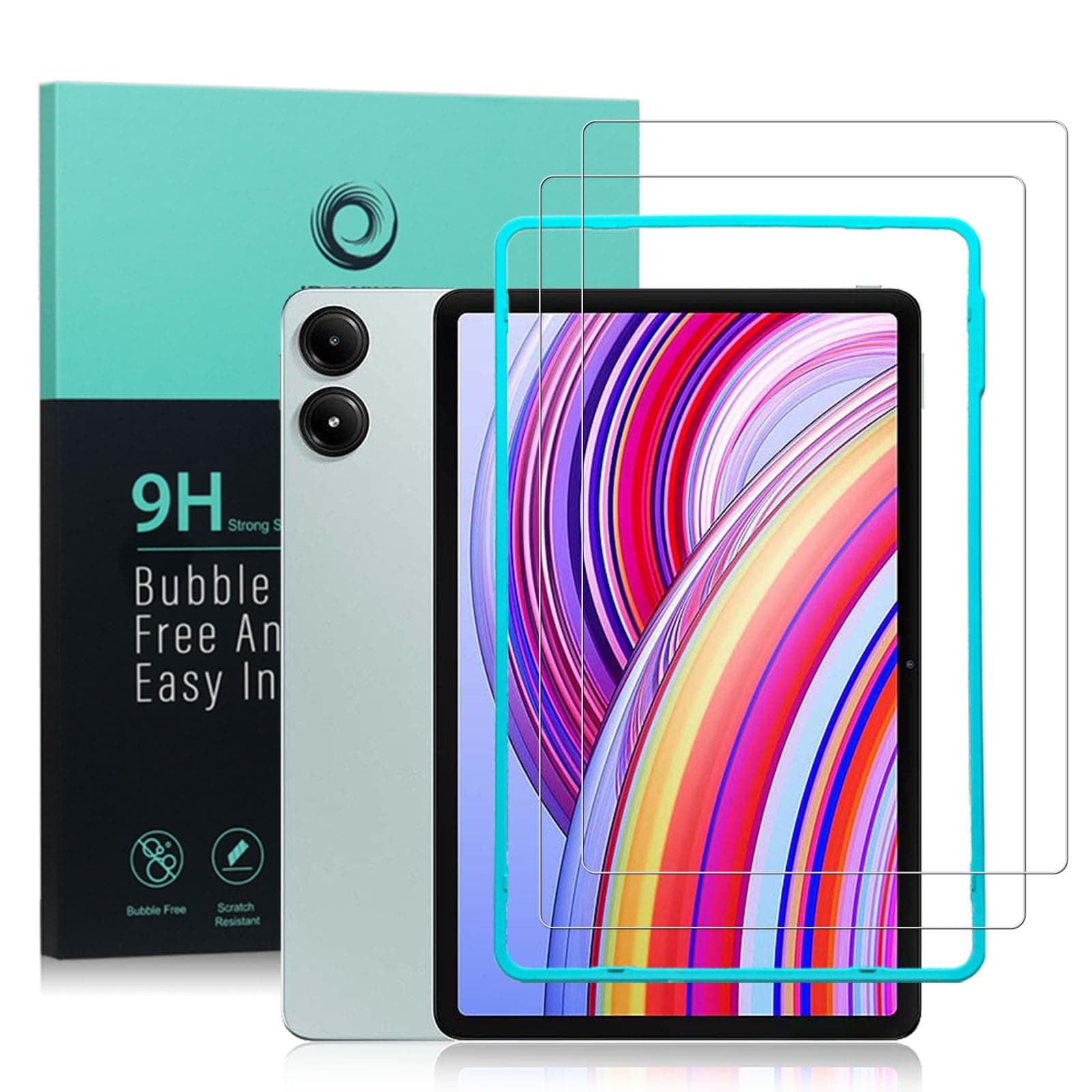 Ibywind For Xiaomi Redmi Pad Pro/Redmi Pad 2 Pro/Poco Pad/Poco Pad M1 Screen Protector,2 Pack 9H Hardness Tempered Glass,Easy to install