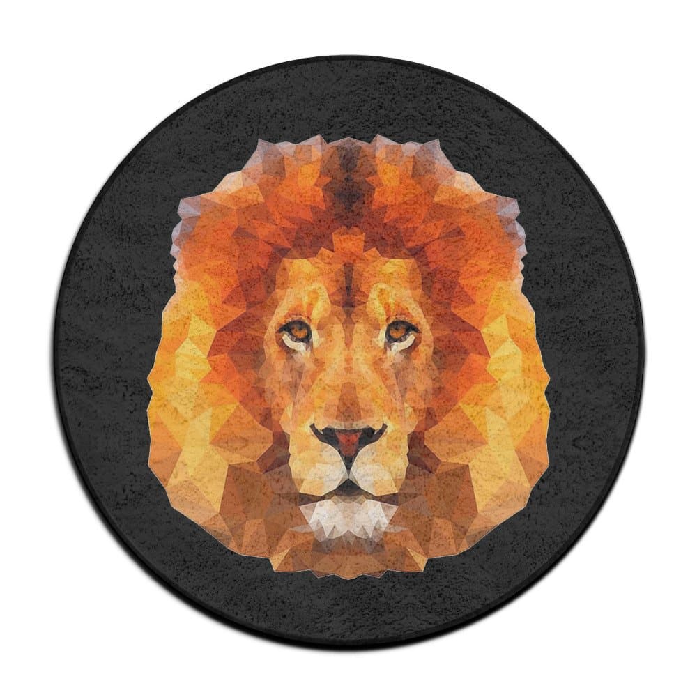 Polygon Lion Face Doormat Entrance Mat Floor Mat Rug Indoor/Outdoor/Front Door Mats Non Slip