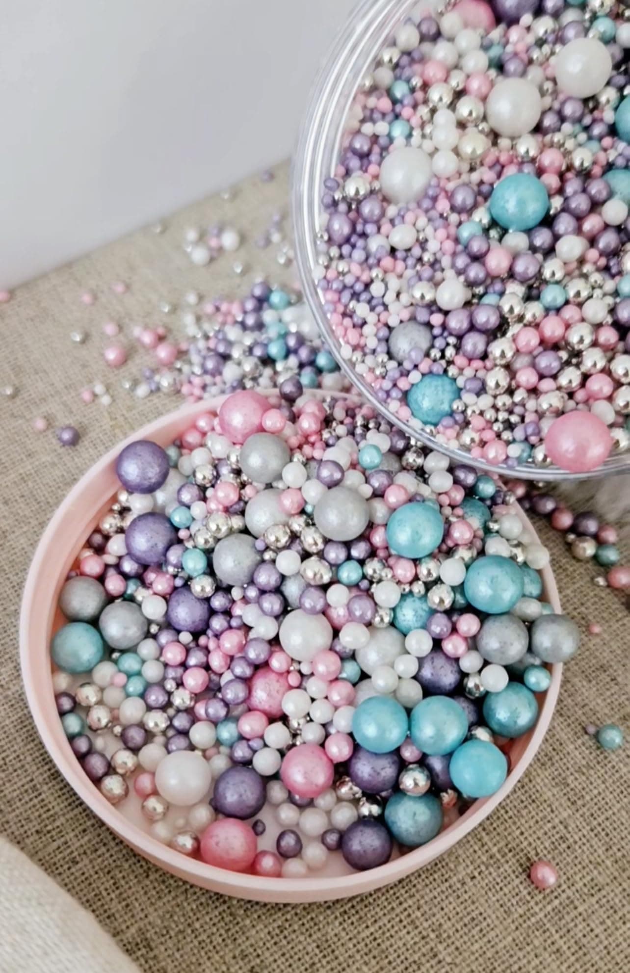 Metallic/Shimmer Balls Edible Cupcake Cake Topper Sprinkles (35g Pouch) (Mermaid Shine)