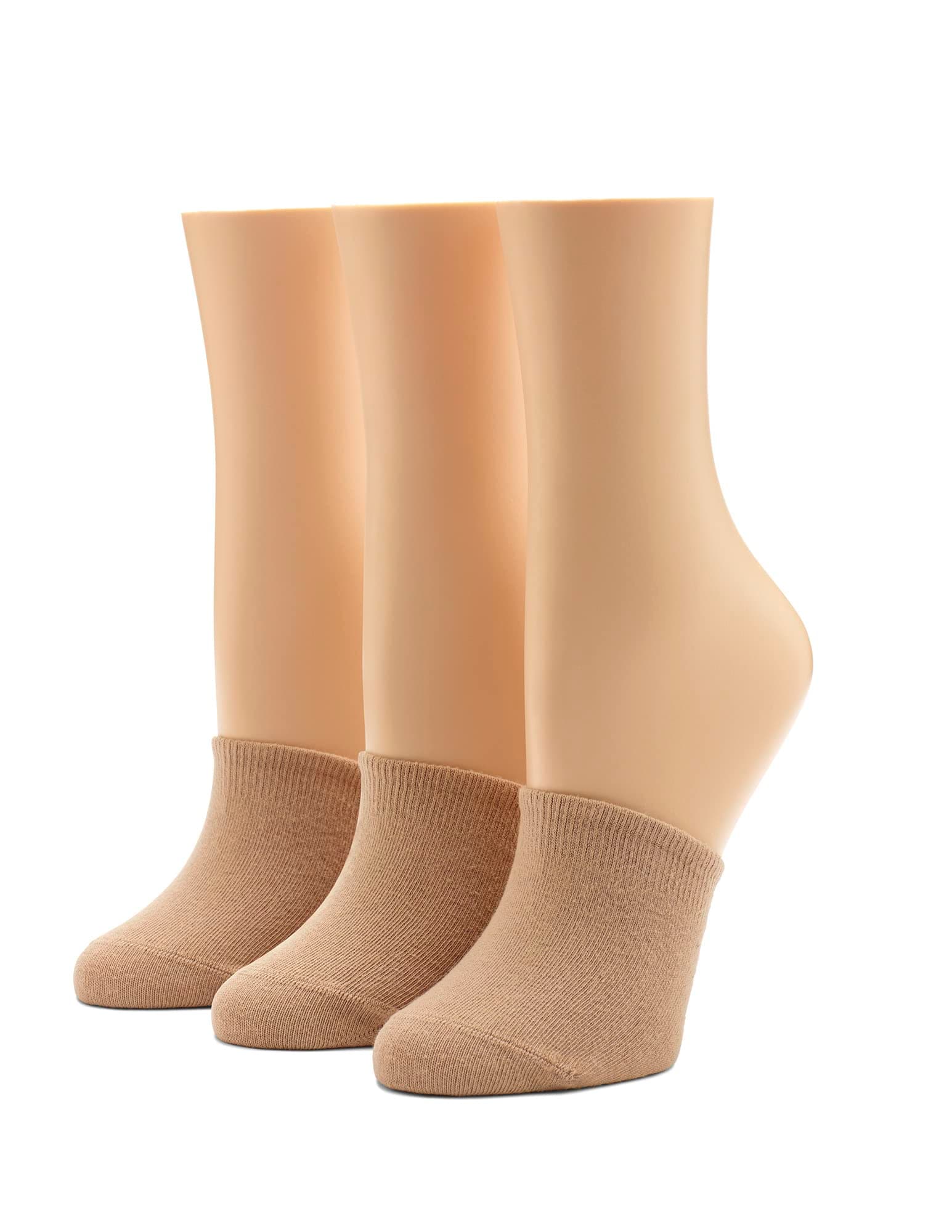 Women's Cotton Toe Topper Hidden Toe Cap Liner Socks 3 Pair Pack