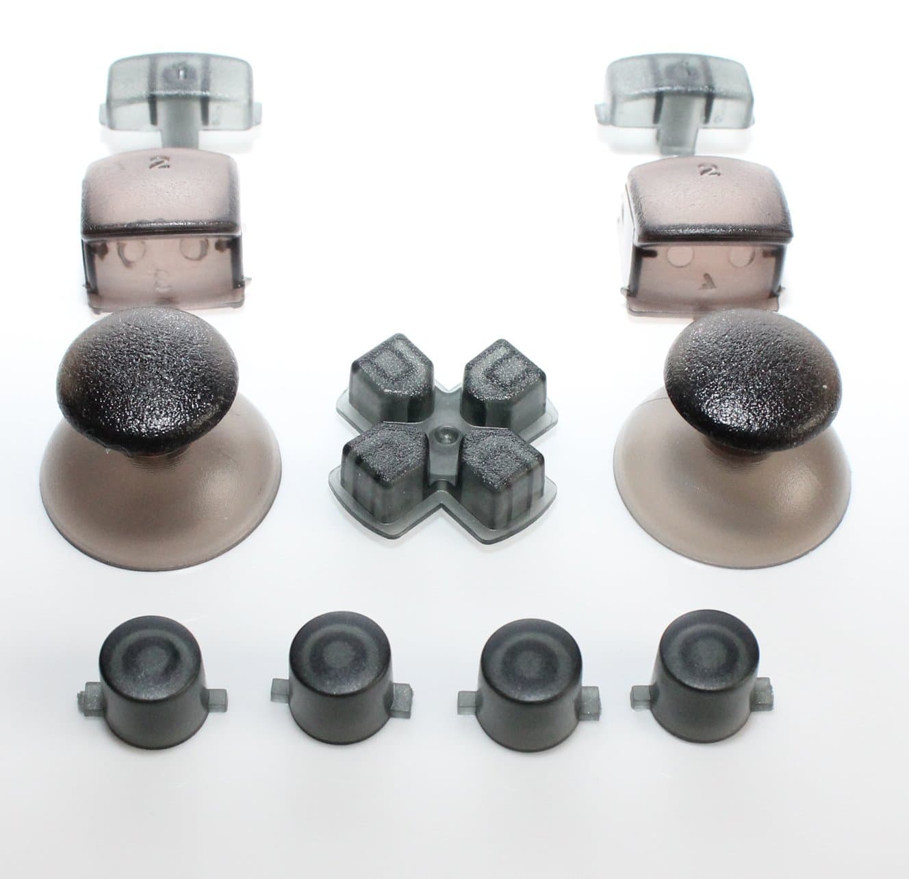 Juju Village Smoked Black PlayStation 3 PS3 Replacement Buttons Controller Thumbsticks Triggers - Dpad & Action Buttons - PS3 Controller Mods