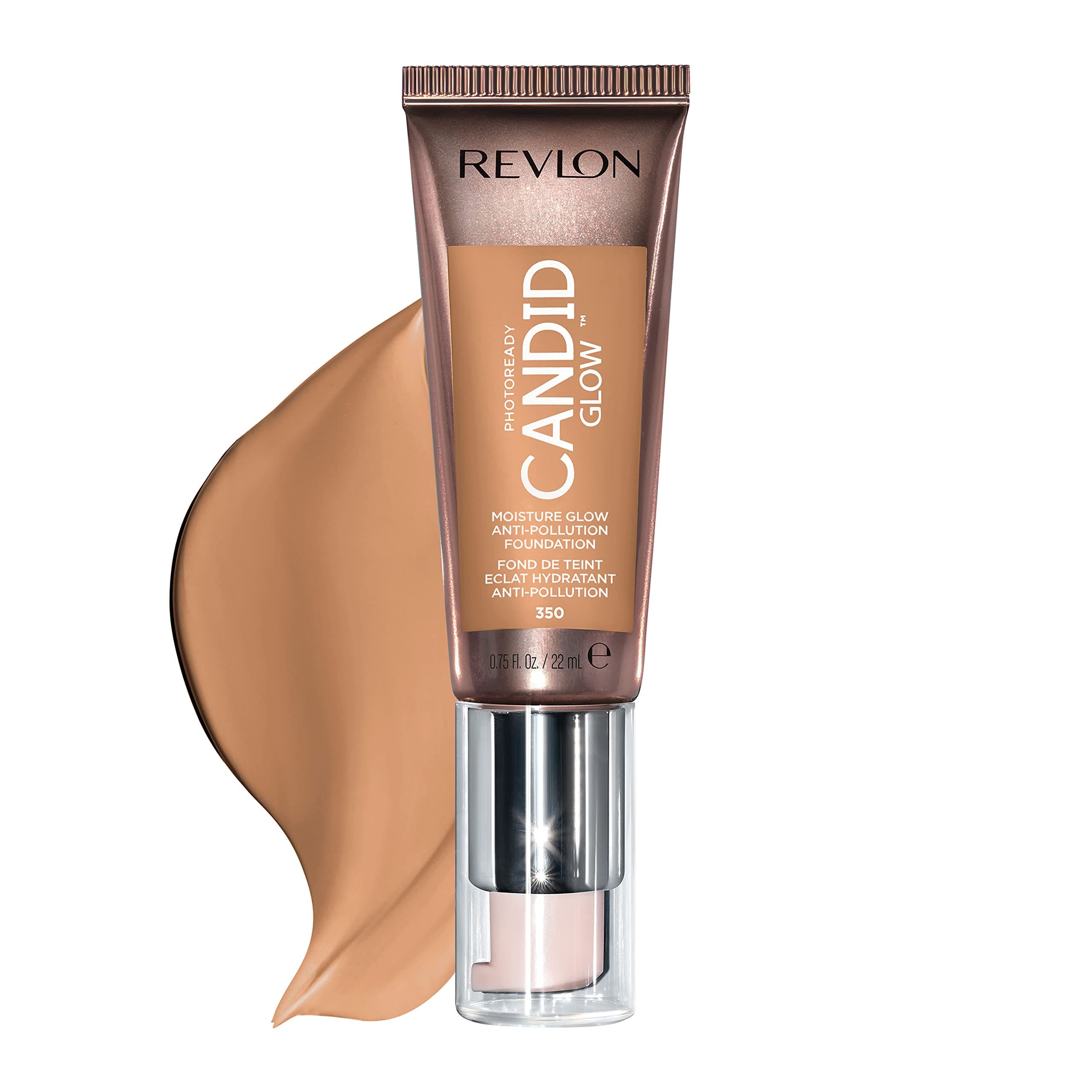 PhotoReady Candid Glow Moisture Glow Anti-Pollution Foundation with Vitamin E and Prickly Pear Oil, Anti-Blue Light Ingredients, without Parabens, Pthalates, & Fragrances, Natural Tan, 0.75 oz