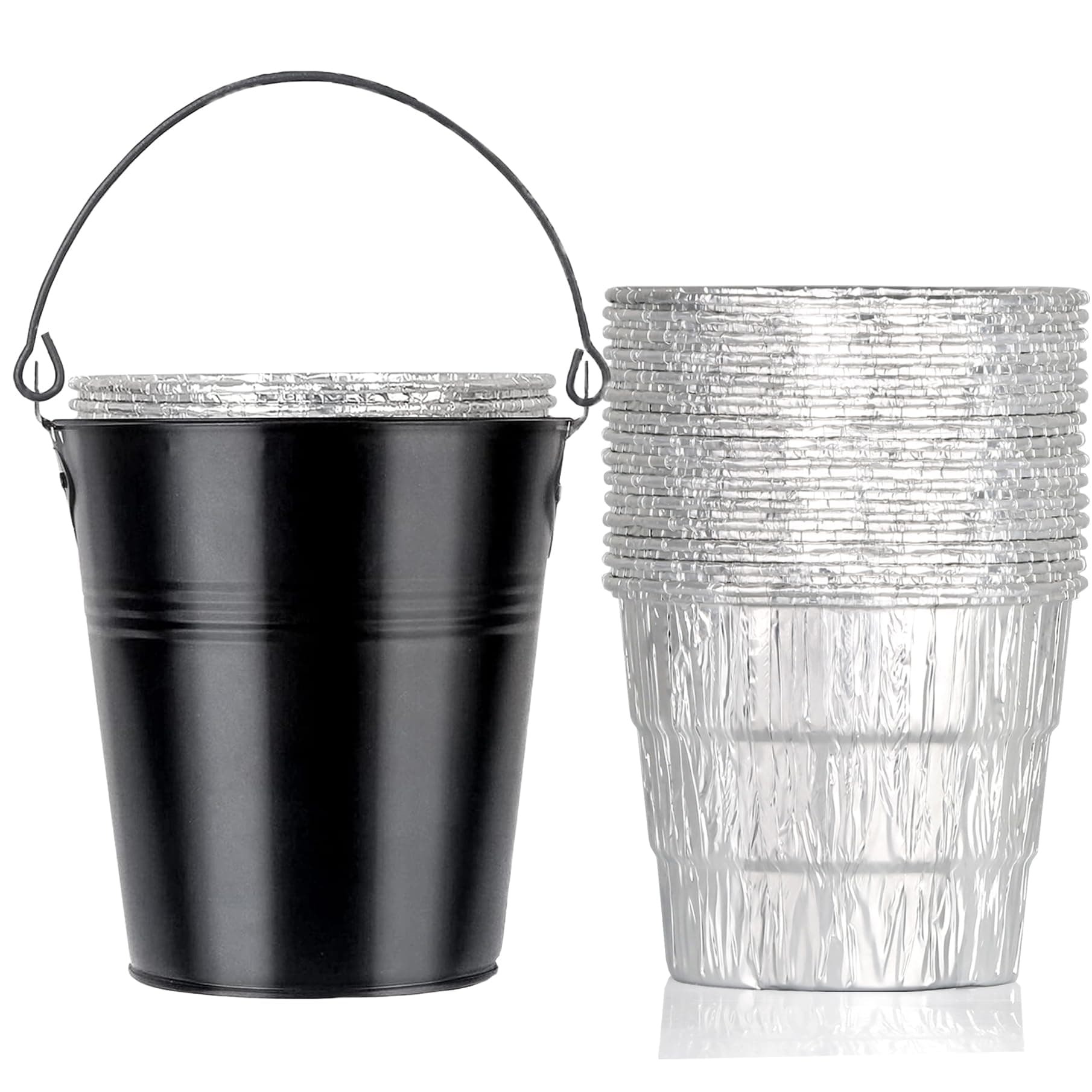 - Grease Bucket for Traeger Pit Boss Oklahoma Rec Tec Louisiana Smoker Replacement Parts Metal Pail 20pcs Drip Tray Liners Oil Catcher Container Pellet Grill Accessories