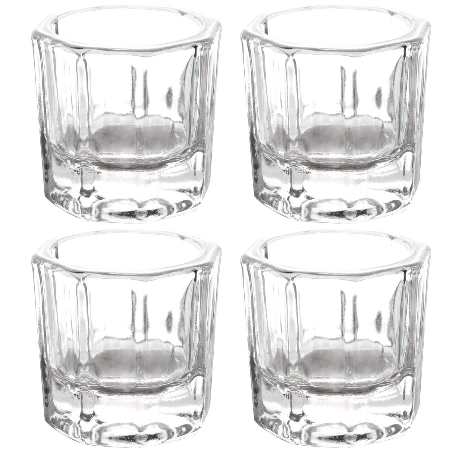 4 Pieces Acrylic Dappen Dish Nail Dapping Dish Nail Powder and Liquid Holder Glass Bowl Crystal Cup Nail Supplies