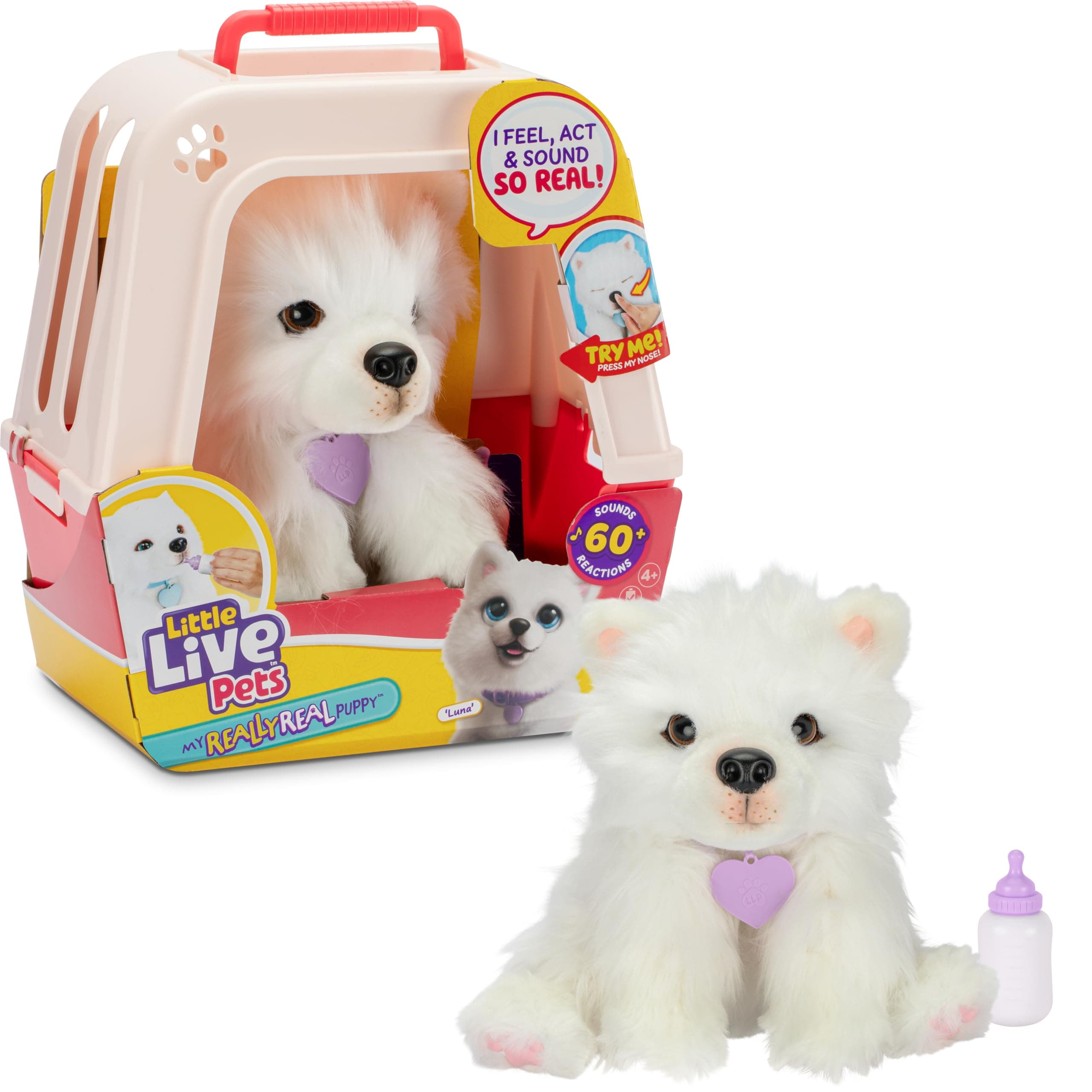 LLP Little Live Pets My Really Real Puppy - Luna The Samoyed Realistic Interactive Toy Puppy That Reacts To Your Touch 60+ Sounds and Reactions Soft Fur, Weighted Paws